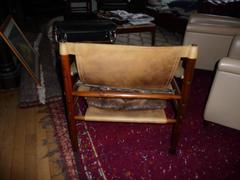 Arne Norell Sirocco Safari Lounge Chair, Rio Rosewood and Leather, 1960s, Danish