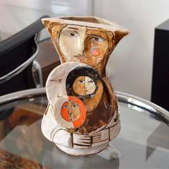 Elio Schiavon Glaze Ceramic Vase "Luna" Italy