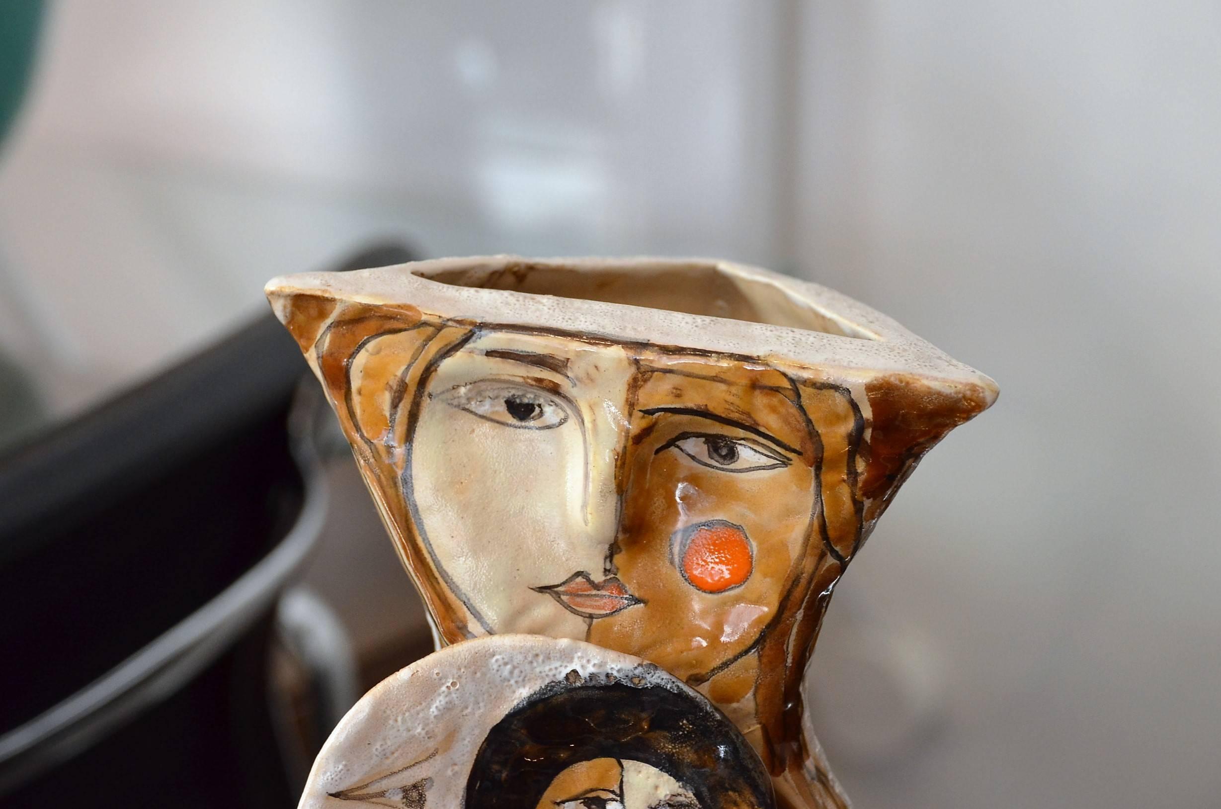 Italian Elio Schiavon Glaze Ceramic Vase 