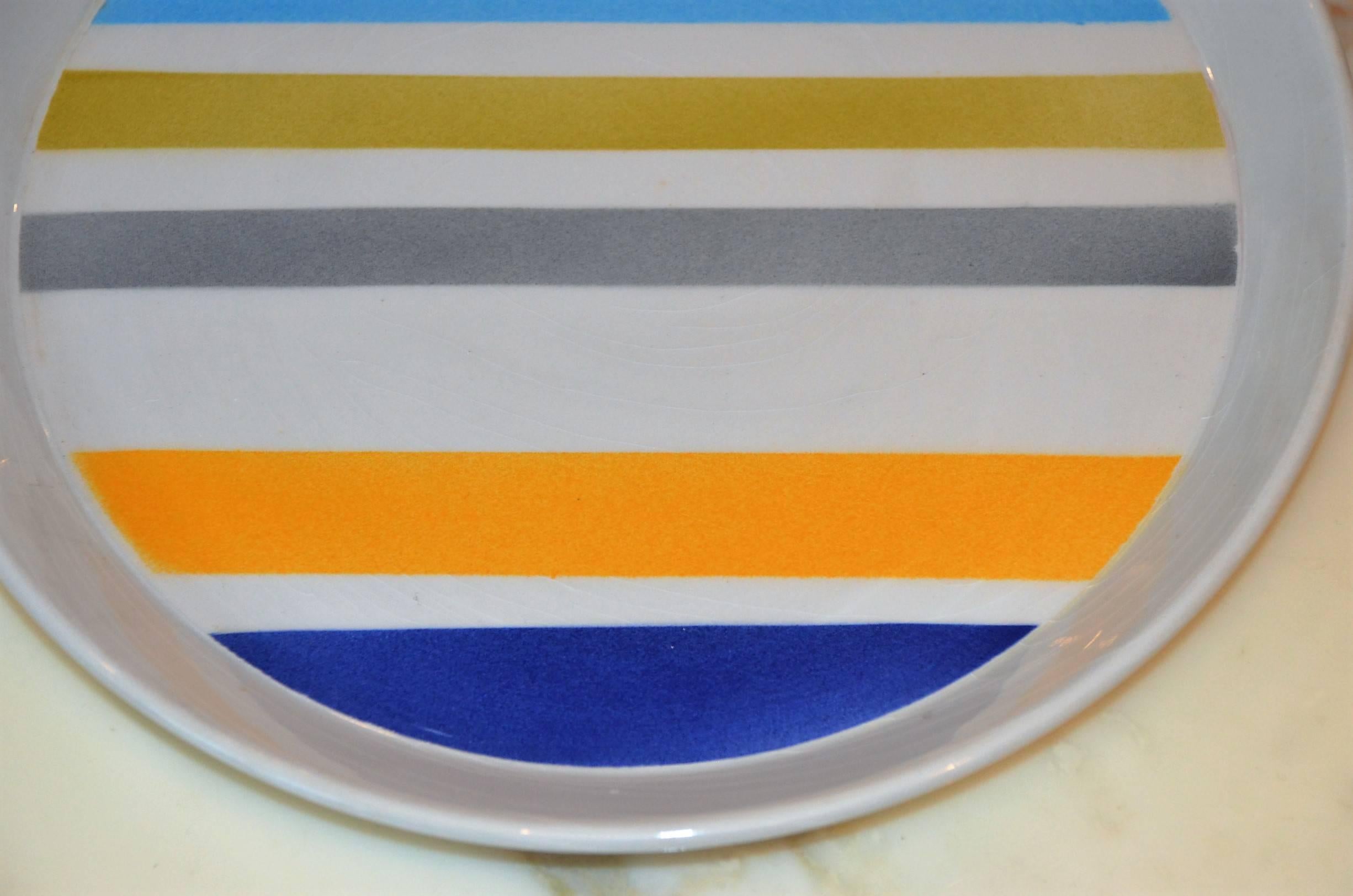 Italian Modernist Colorful Plate Designed by Gio Ponti, Italy, 1960s