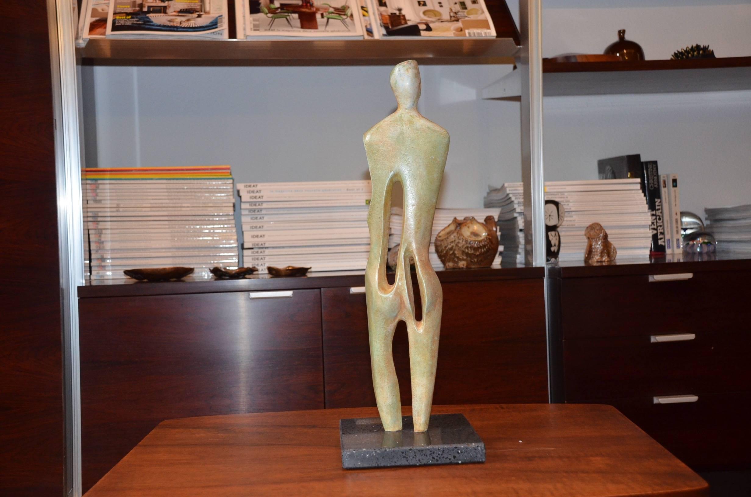 Paolo Ambrosio Man Sculpture in Bronze, Unique and Signed, Italy, 1970s For Sale 2
