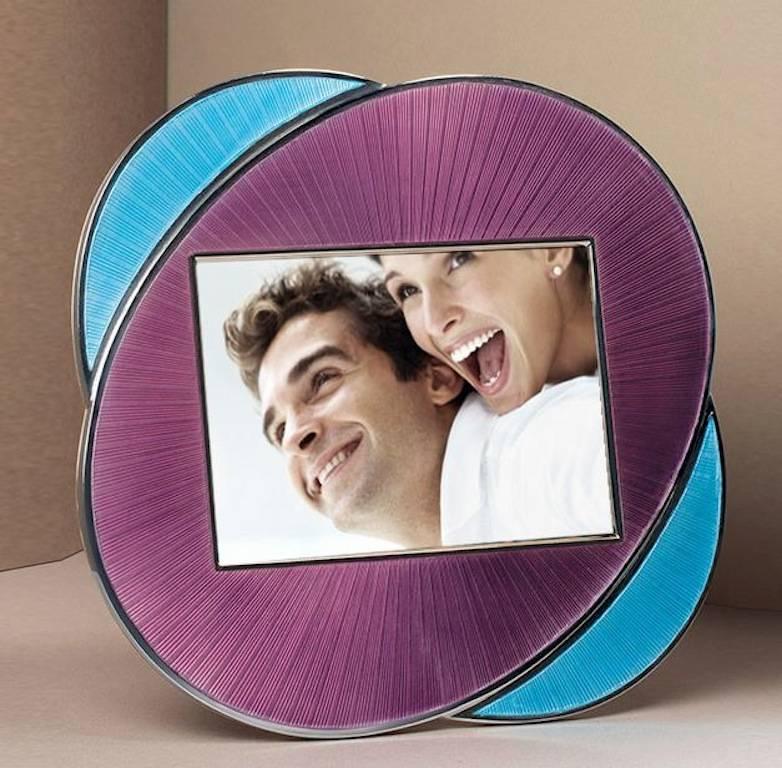 Vintage  Italian  Enameled  Picture Frame, Vitality Lilac  1