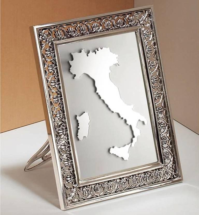 Italienischer italienischer Fotorahmen Silber handgefertigt, zertifiziert  (21. Jahrhundert und zeitgenössisch) im Angebot