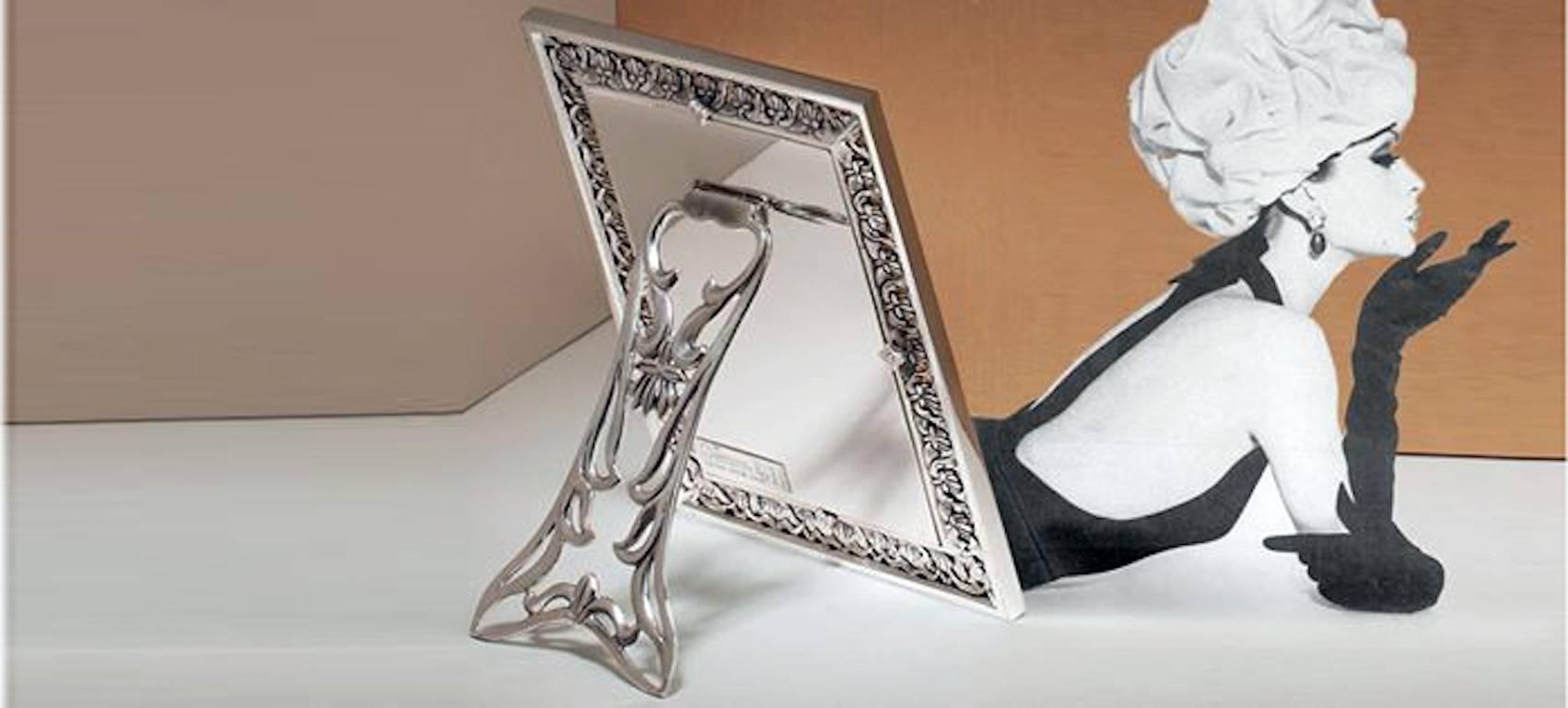 Hand-Crafted ITALIAN Photo Frame Silver Handmade , Trust  For Sale