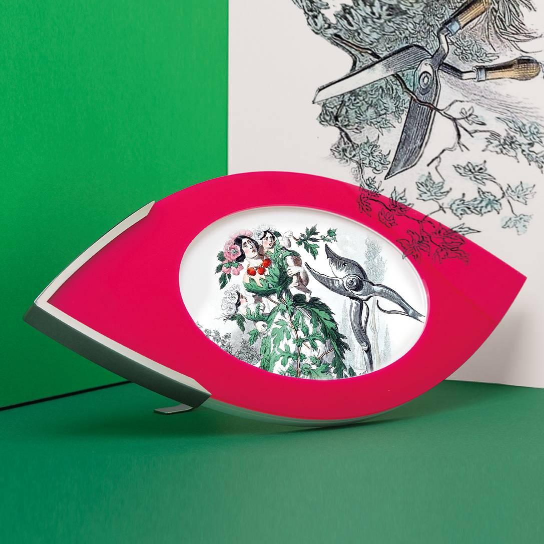 Italian Large Photo Frame in Fuchsia and White Plexiglass Vision  For Sale
