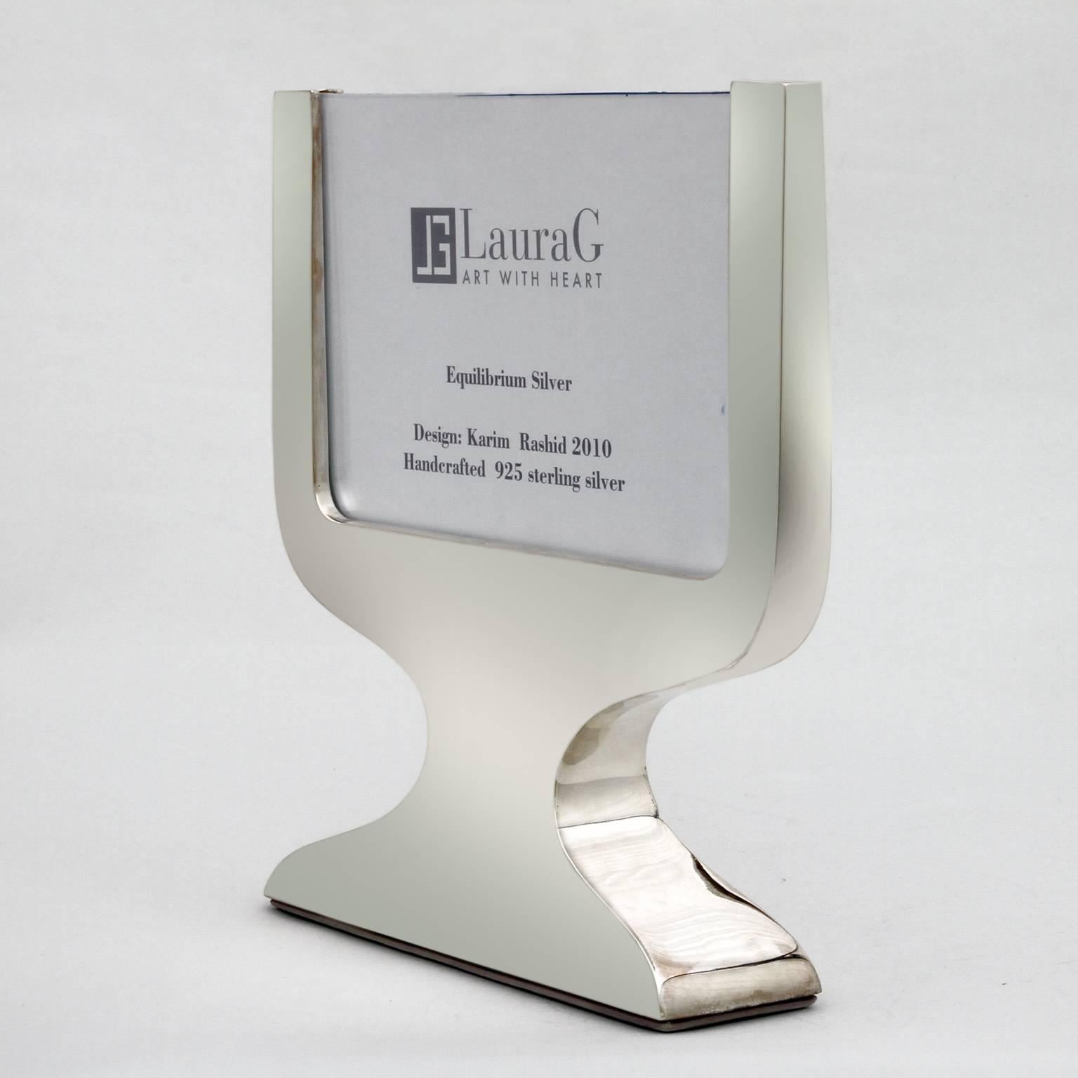   Italian Modern Photo Frame  in Silver , Equilibrium Silver  In Good Condition For Sale In Sarezzo, IT