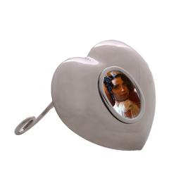 Italian Photo frame in  Silvered Bronze , Laura G Heart Silver