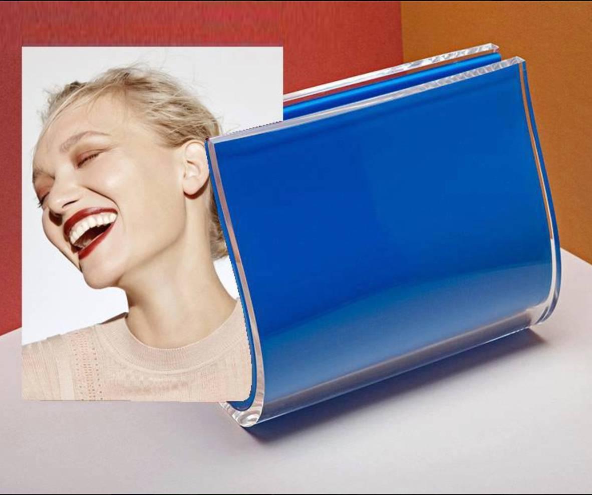 Contemporary  Double Large Picture  Frame Plexiglass, Will Plexi Blue 1