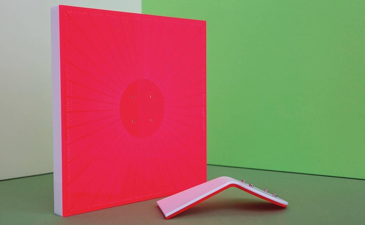 Post-Modern Italian Modern Pop Design Red and White Plexiglass Picture Frame, Sharing Red