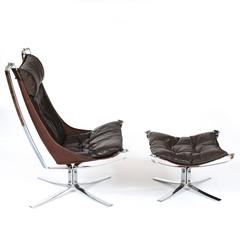 Chrome High Back Falcon Chair and Stool