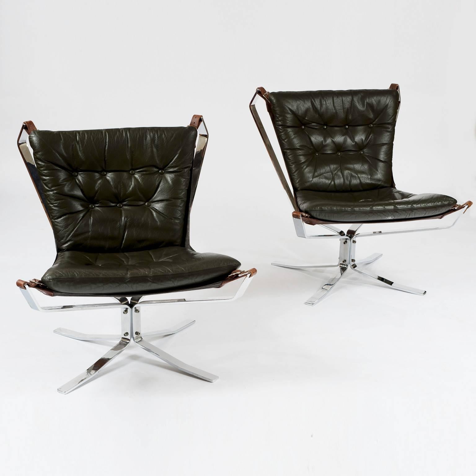 Late 20th Century Danish Chrome Low Back Chairs For Sale