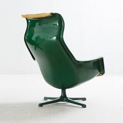 Rare Green and Gold Yngvar Sandström and Alf Svennson Galaxy Chairs