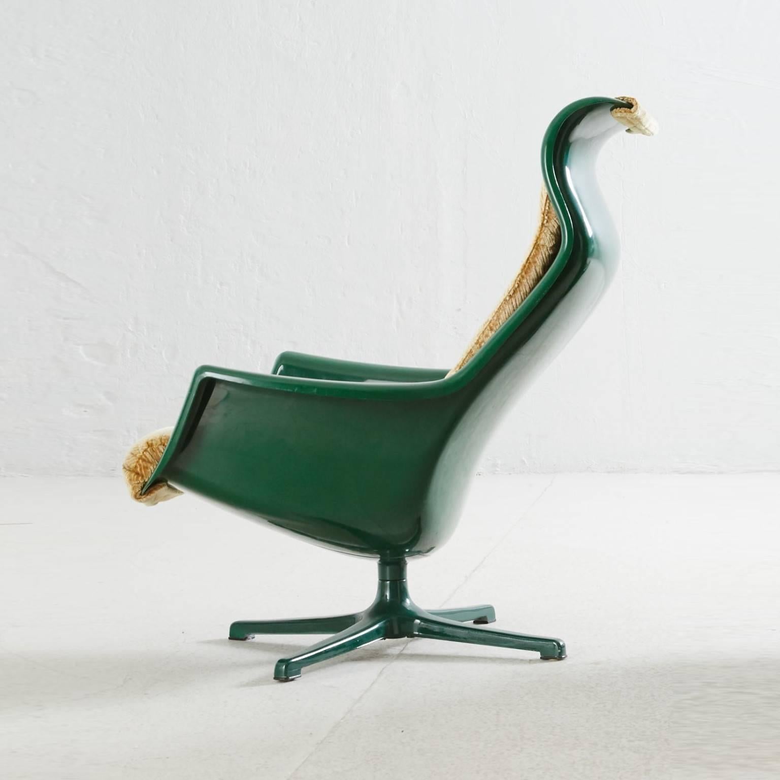 Danish Rare Green and Gold Yngvar Sandström and Alf Svennson Galaxy Chairs