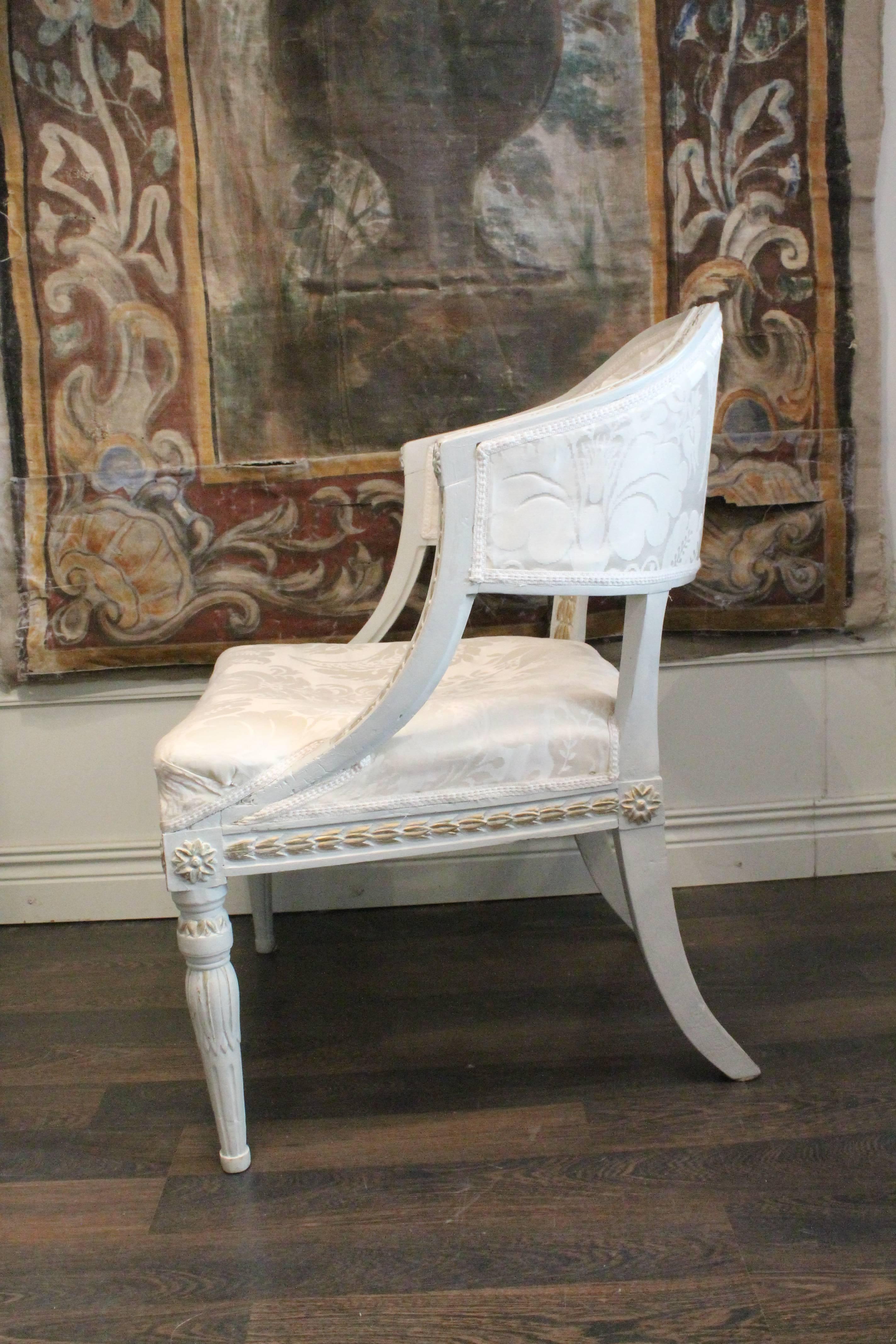 Early 19th Century Swedish Gustavian Barrel Back Chair