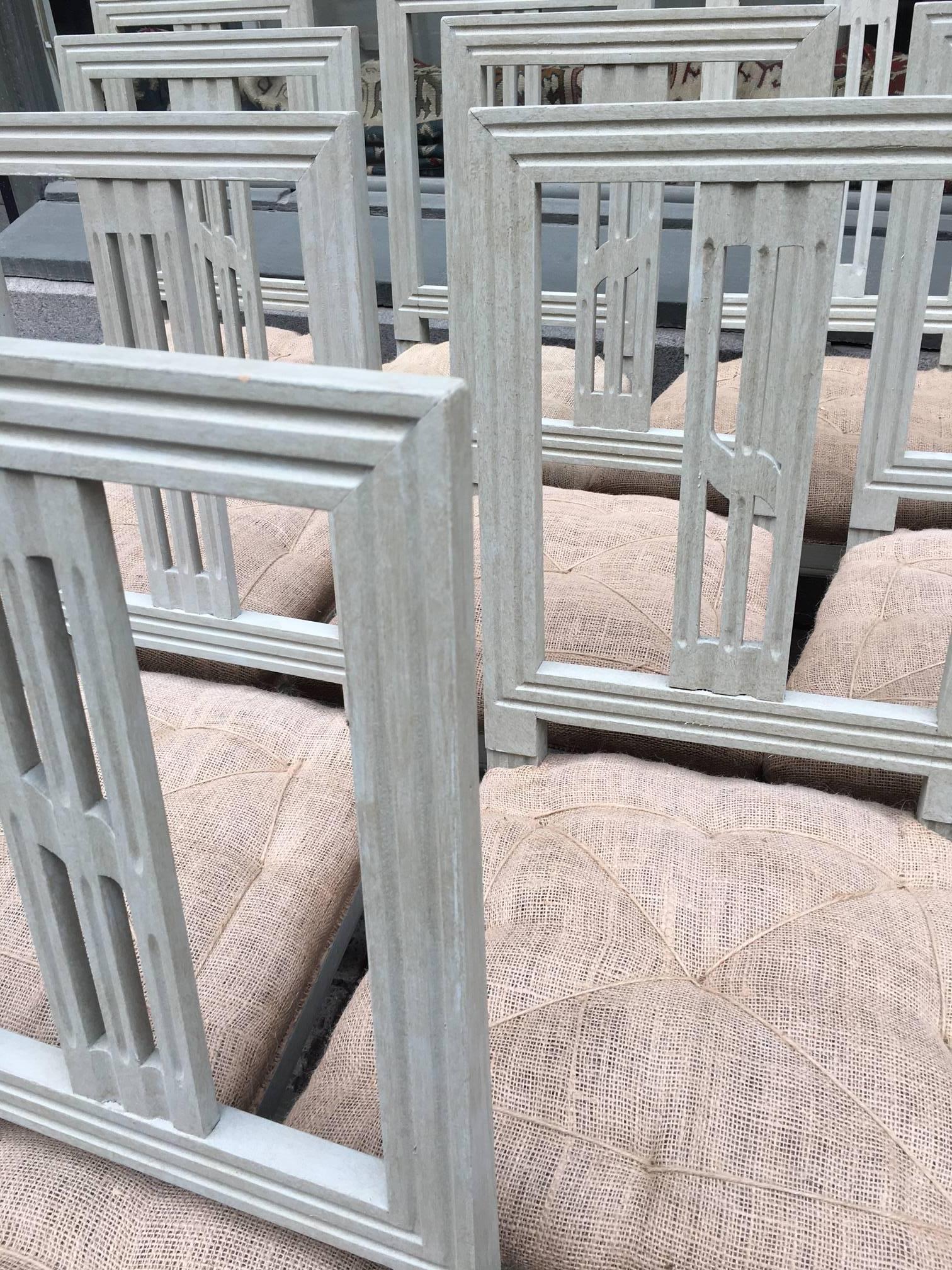 Set of Ten Swedish Gustavian Style Chairs In Good Condition In Stockholm, SE