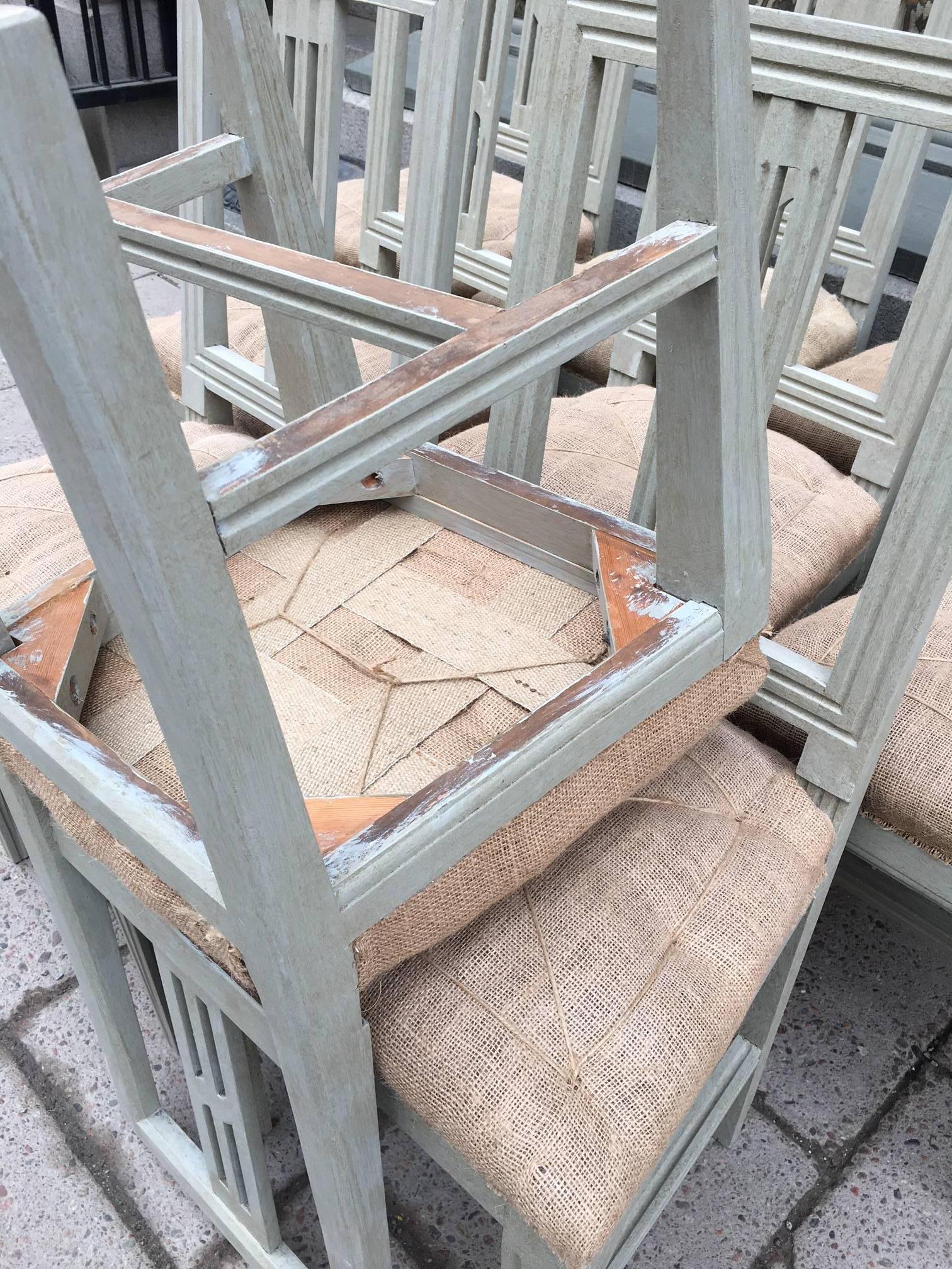 Set of Ten Swedish Gustavian Style Chairs 1
