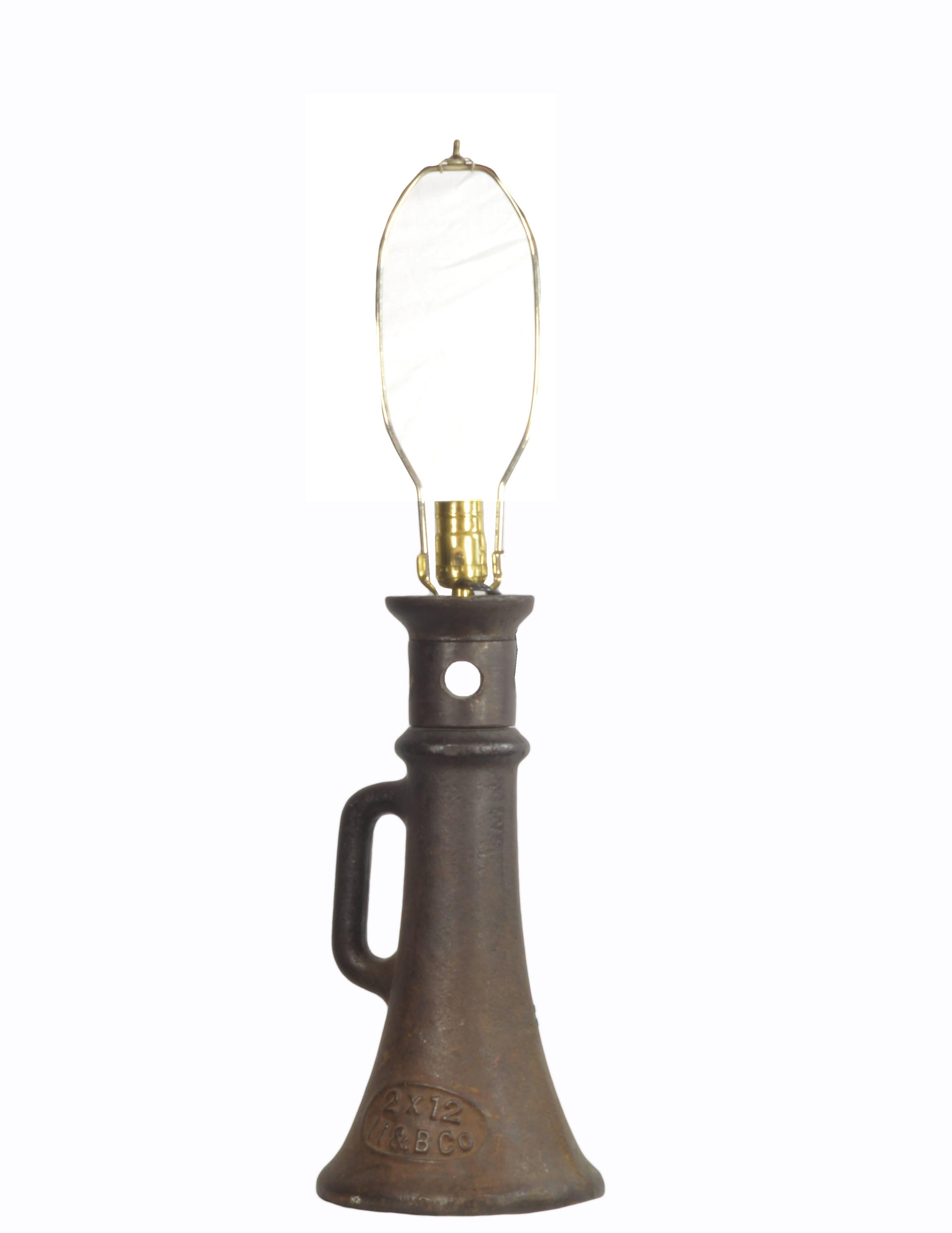 Antique metal leveling jack that was made into a lamp. Shade not included.

Offered by Neal Beckstedt