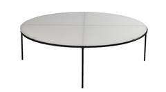 T.H. Robsjohn-Gibbings Milk Glass Top and Iron Coffee Table