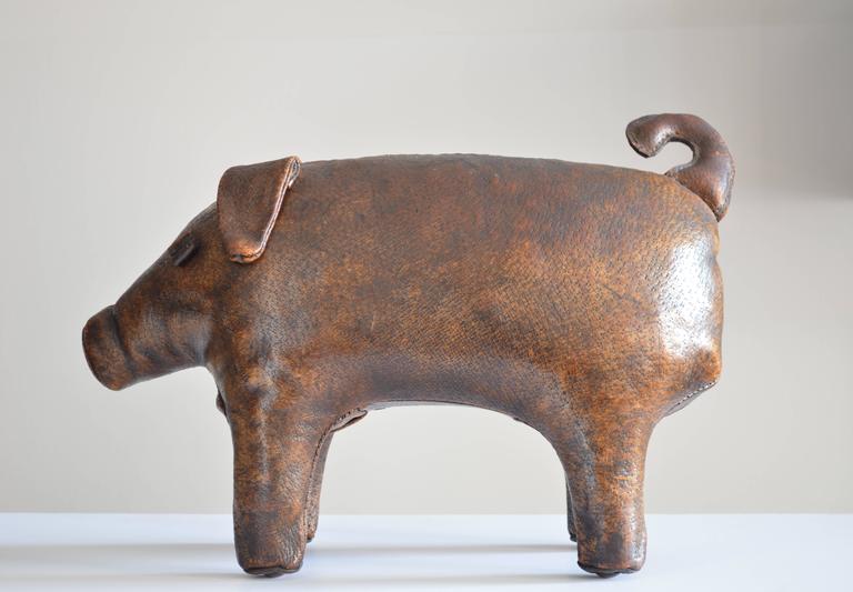 Leather Pig Footstool at 1stDibs