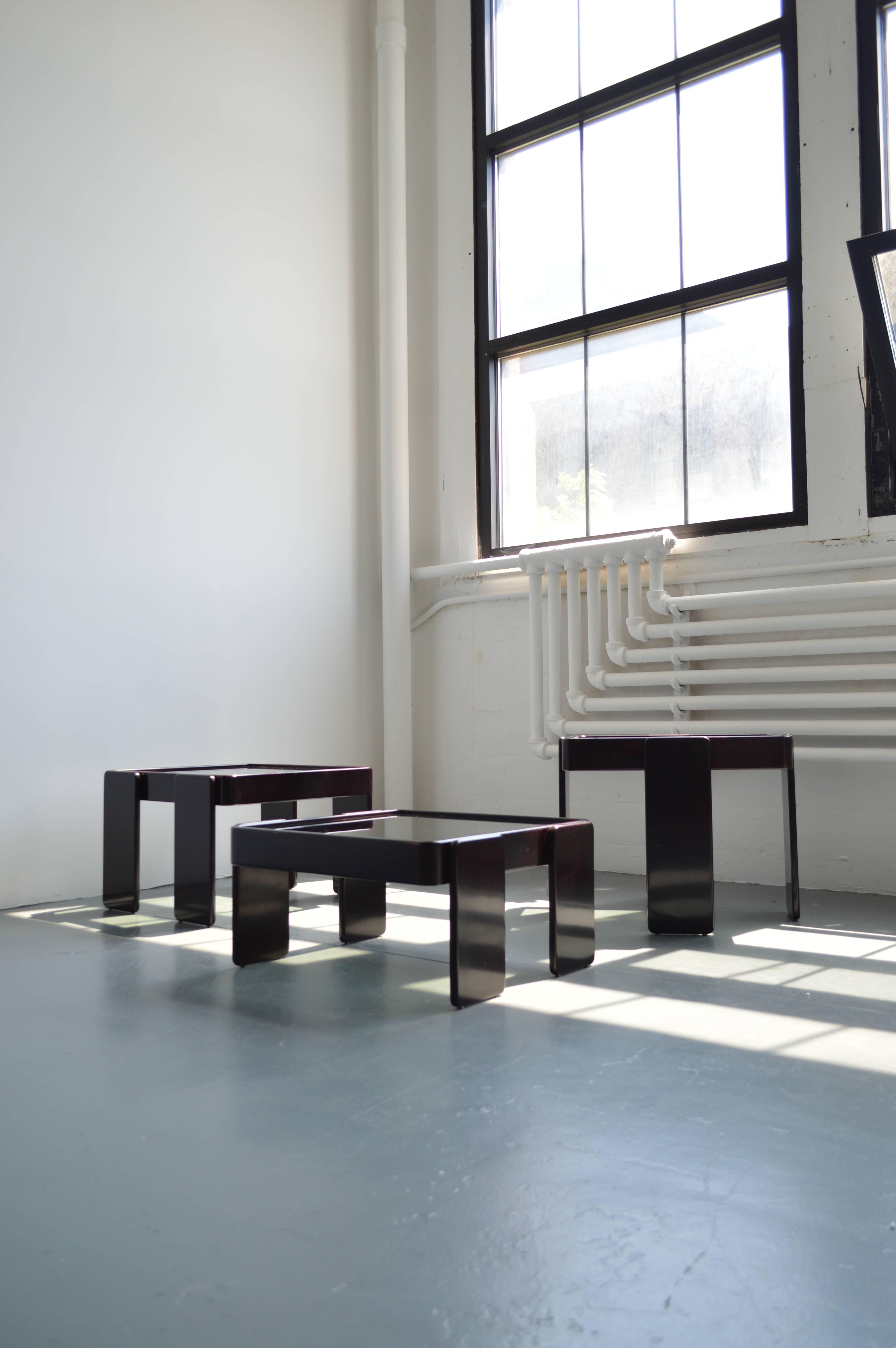 Belgian Set of Three Nesting Tables in the Manner of Gianfranco Frattini