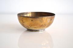 Brass Bowl with Abstract Etchings