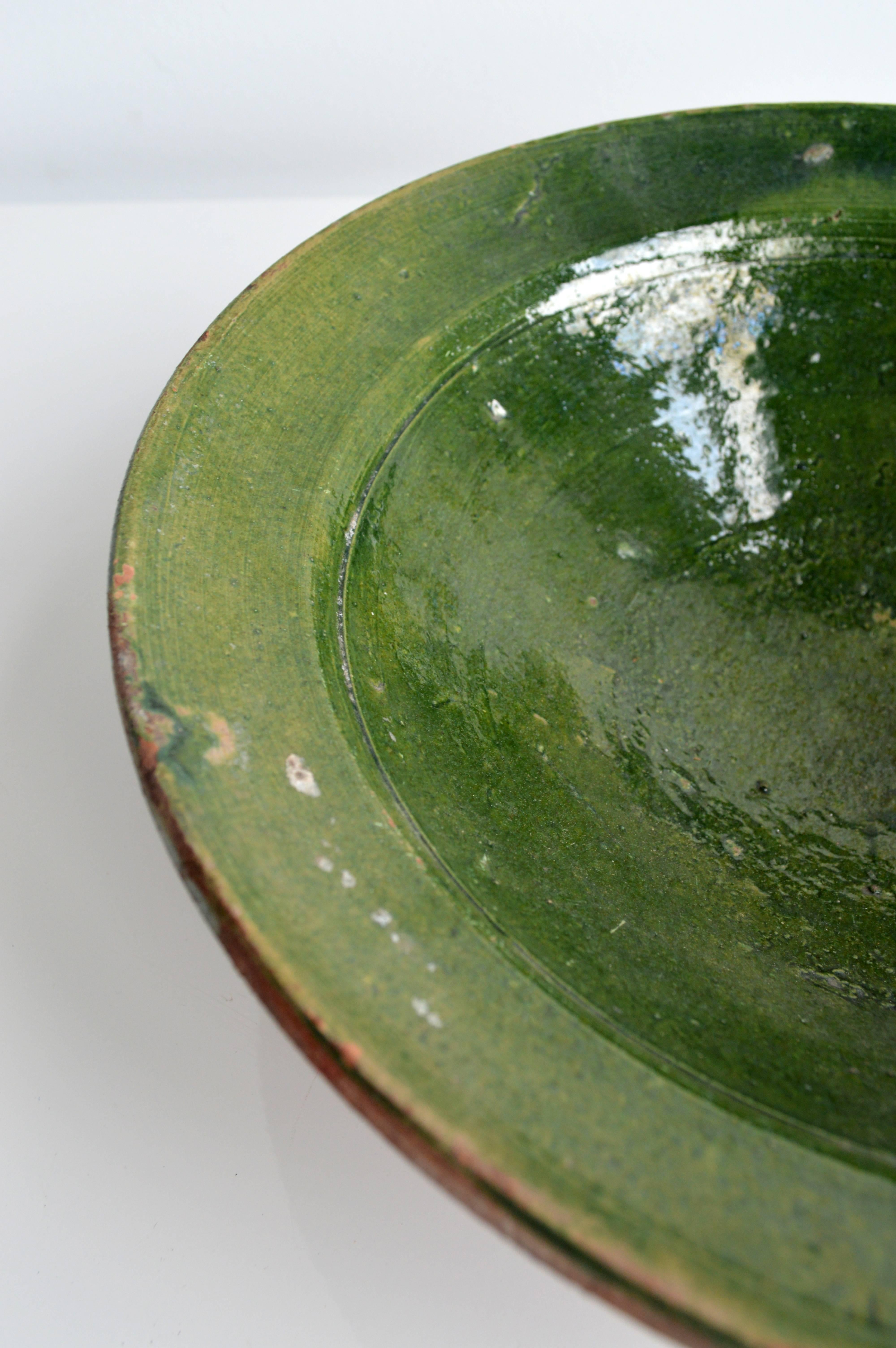 20th Century Green Ceramic Bowl