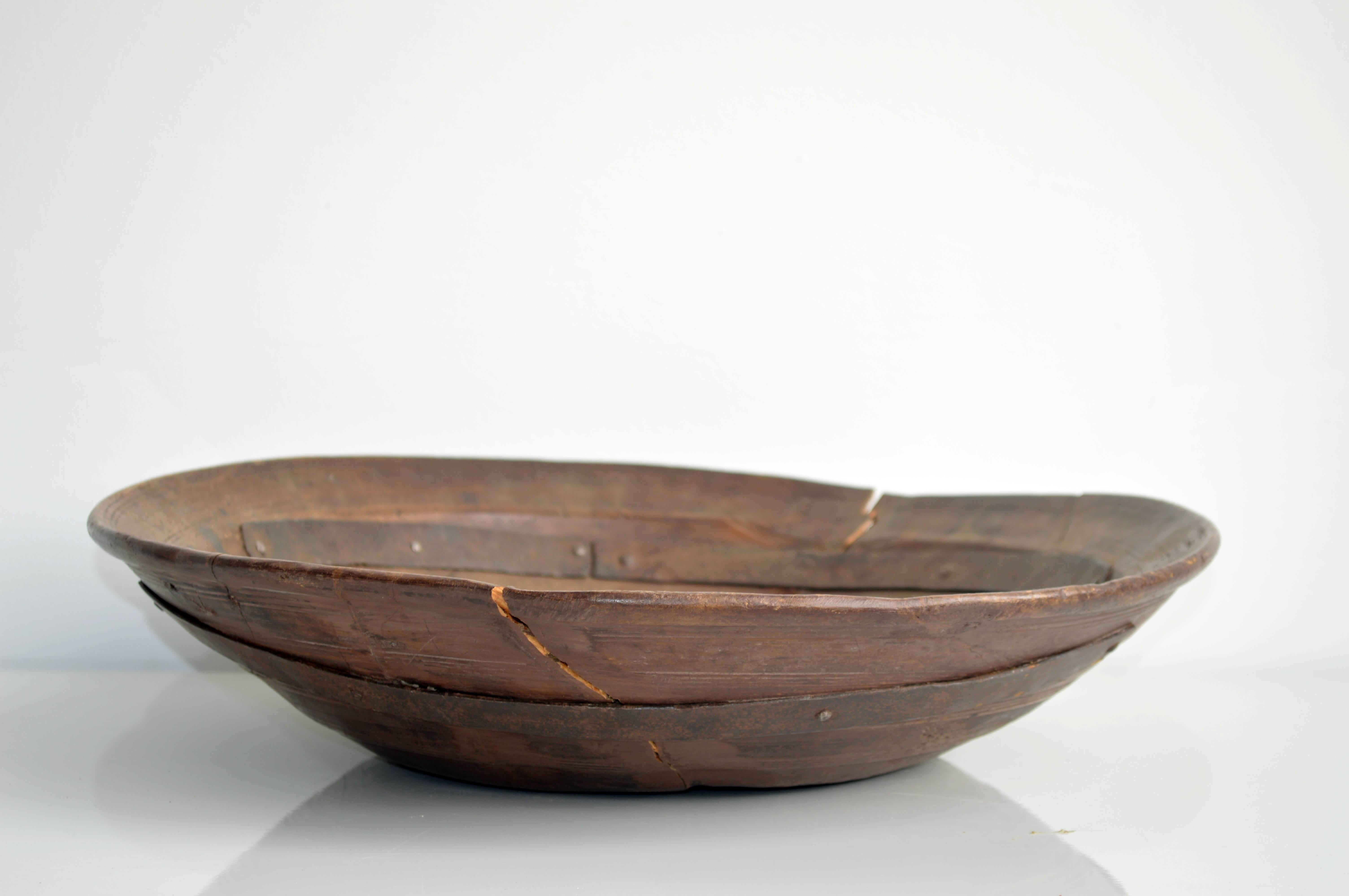 Persian Carved Wood Bowl from Iran