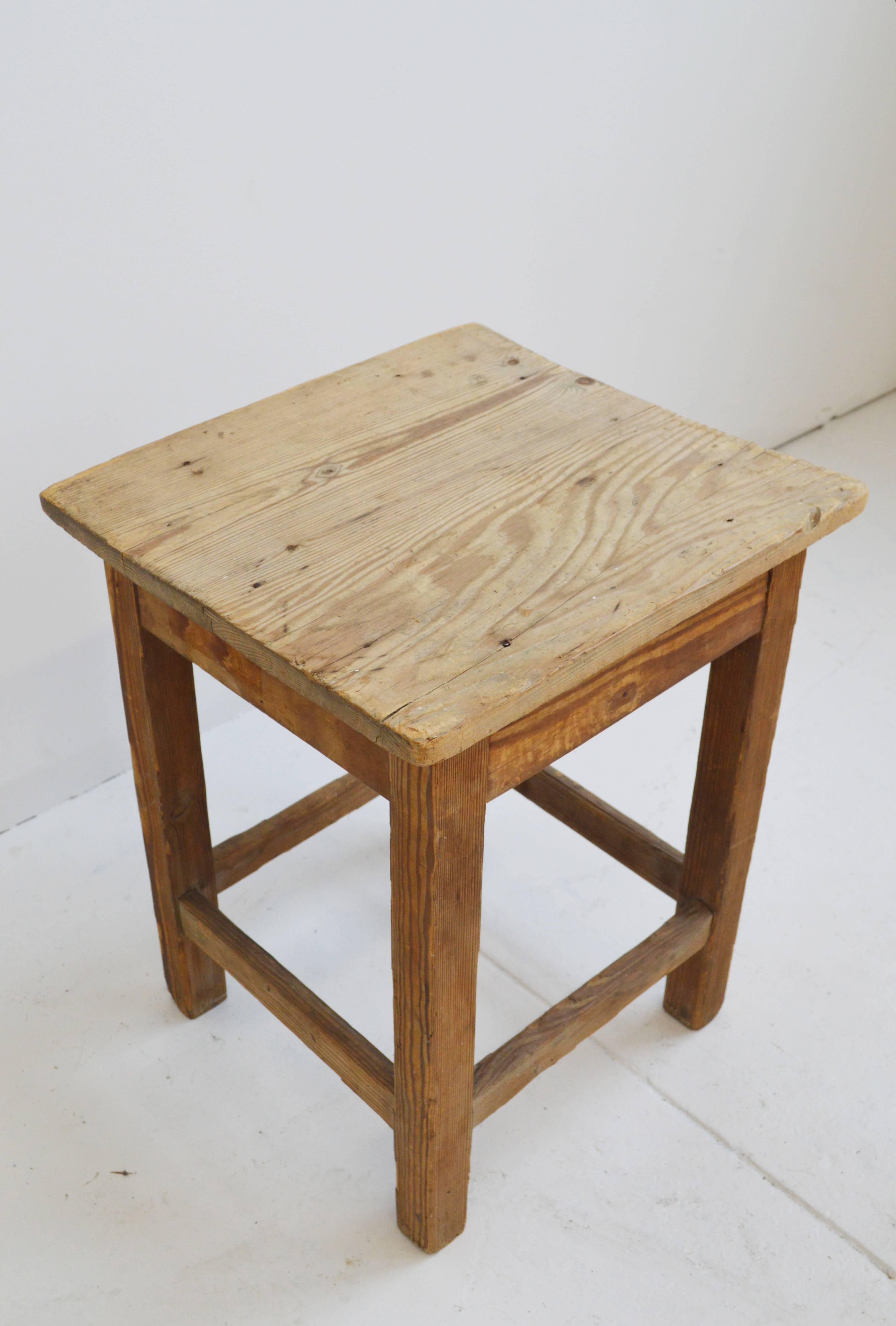 20th Century Pair of Vintage Rustic Wood Side Tables