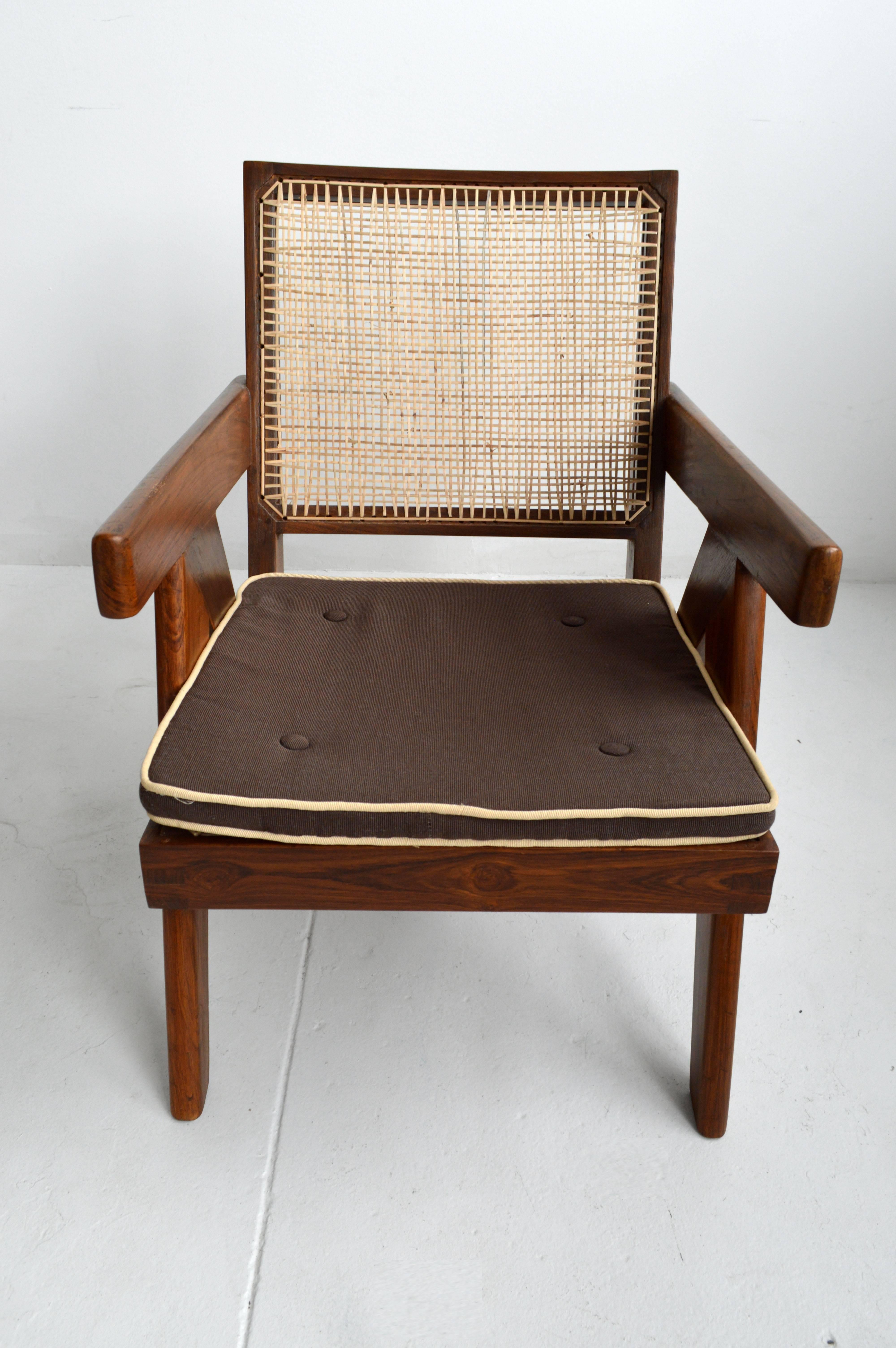 Cane Pair of Pierre Jeanneret Armchairs