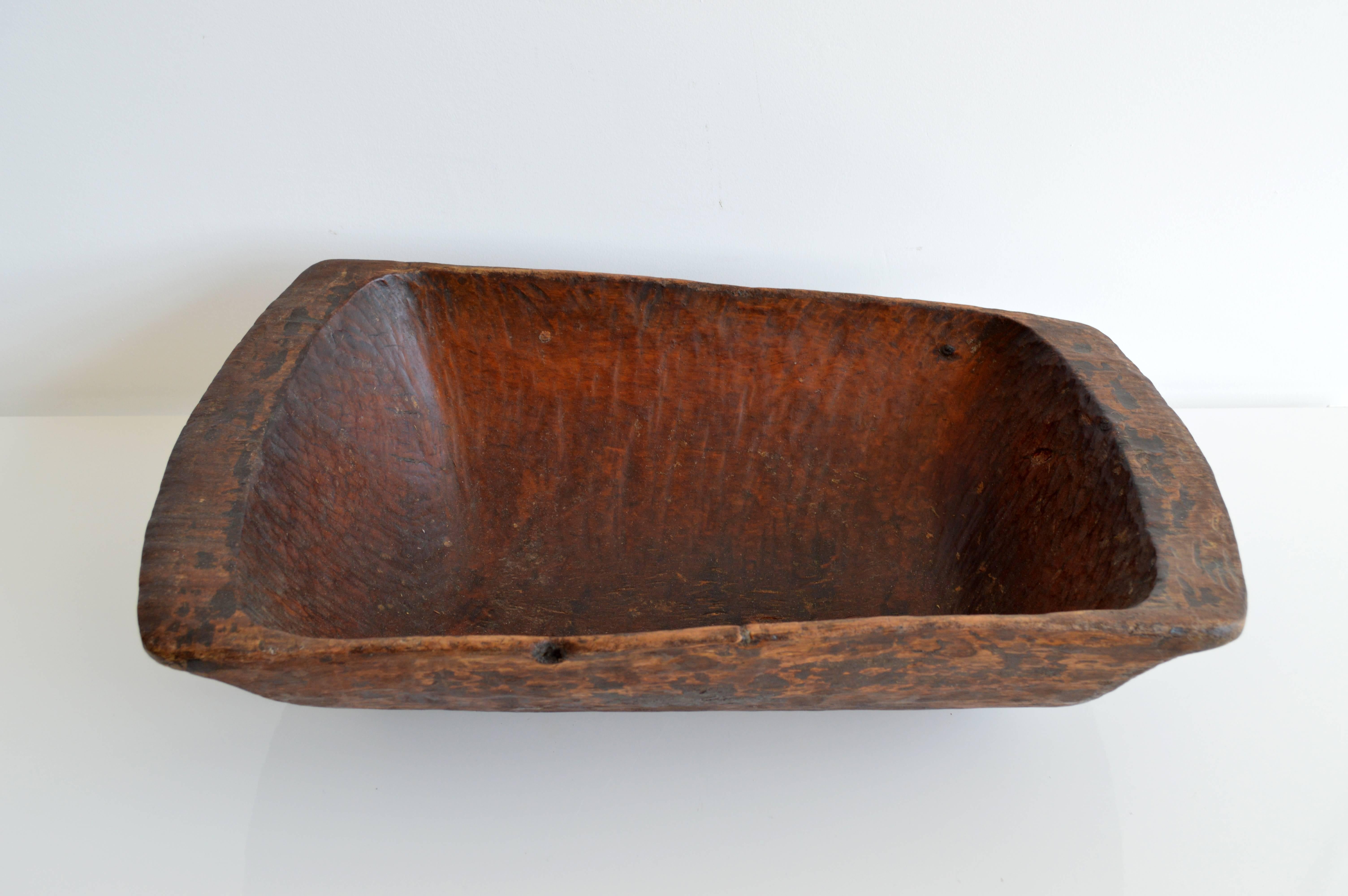 Carved Large Wooden Bowl, 20th Century, Iran