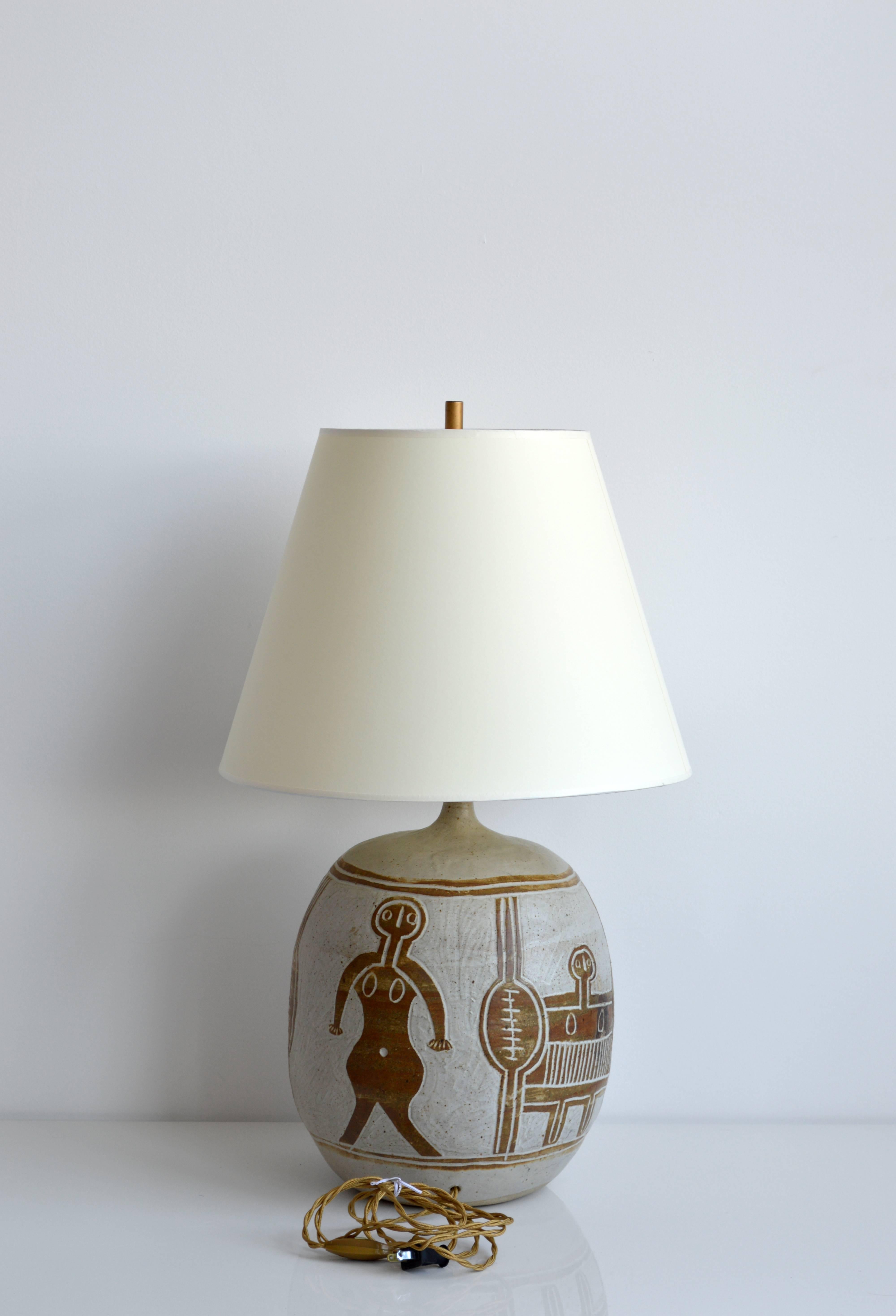 French Vintage Ceramic Table Lamp, 20th Century, France