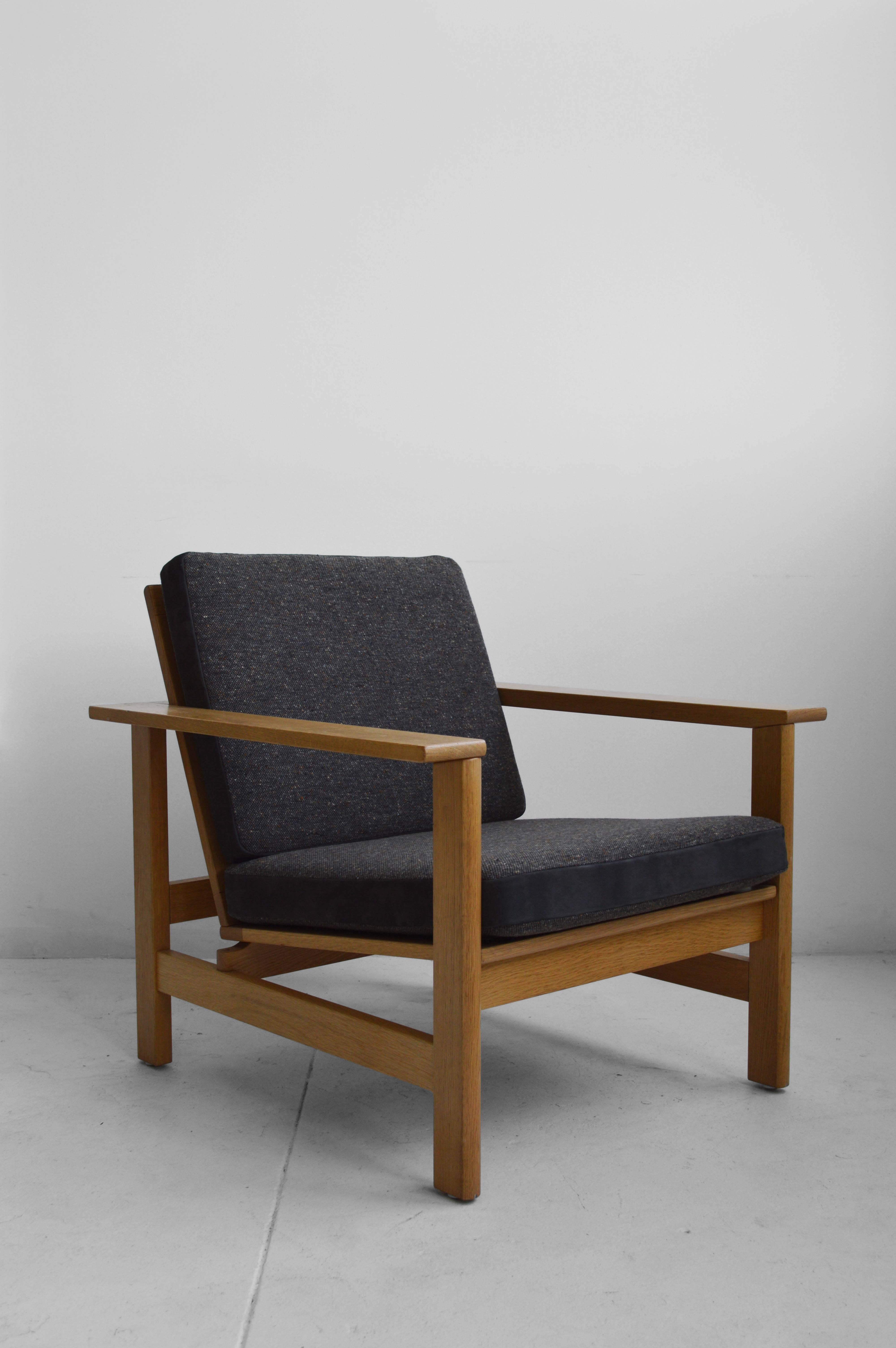 Pair of Wood Frame Soren Holst Lounge Chairs, Mid-Century, Danish For Sale 3
