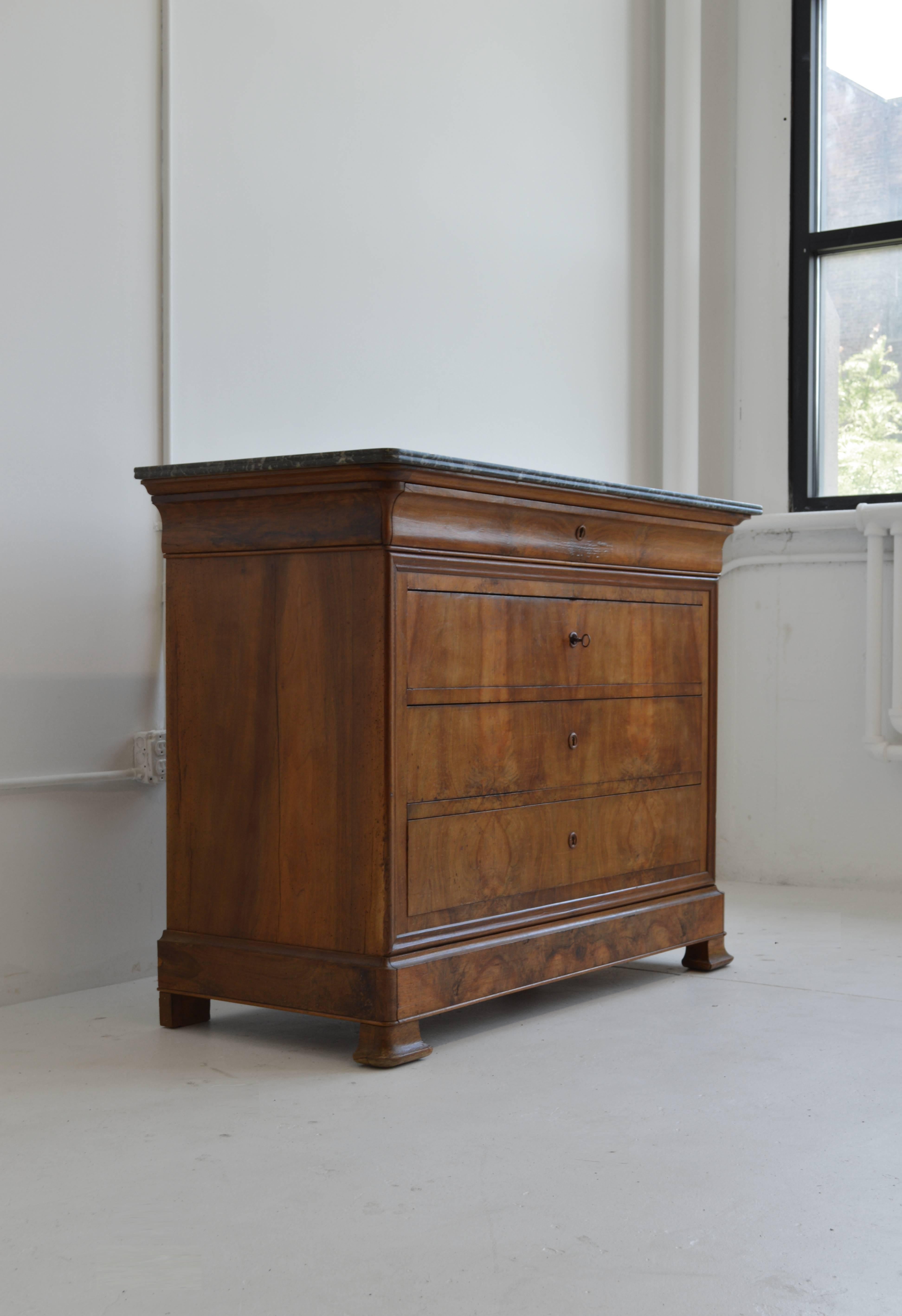 Vintage Louis Philippe Walnut Commode, 19th Century, France In Good Condition In New York, NY