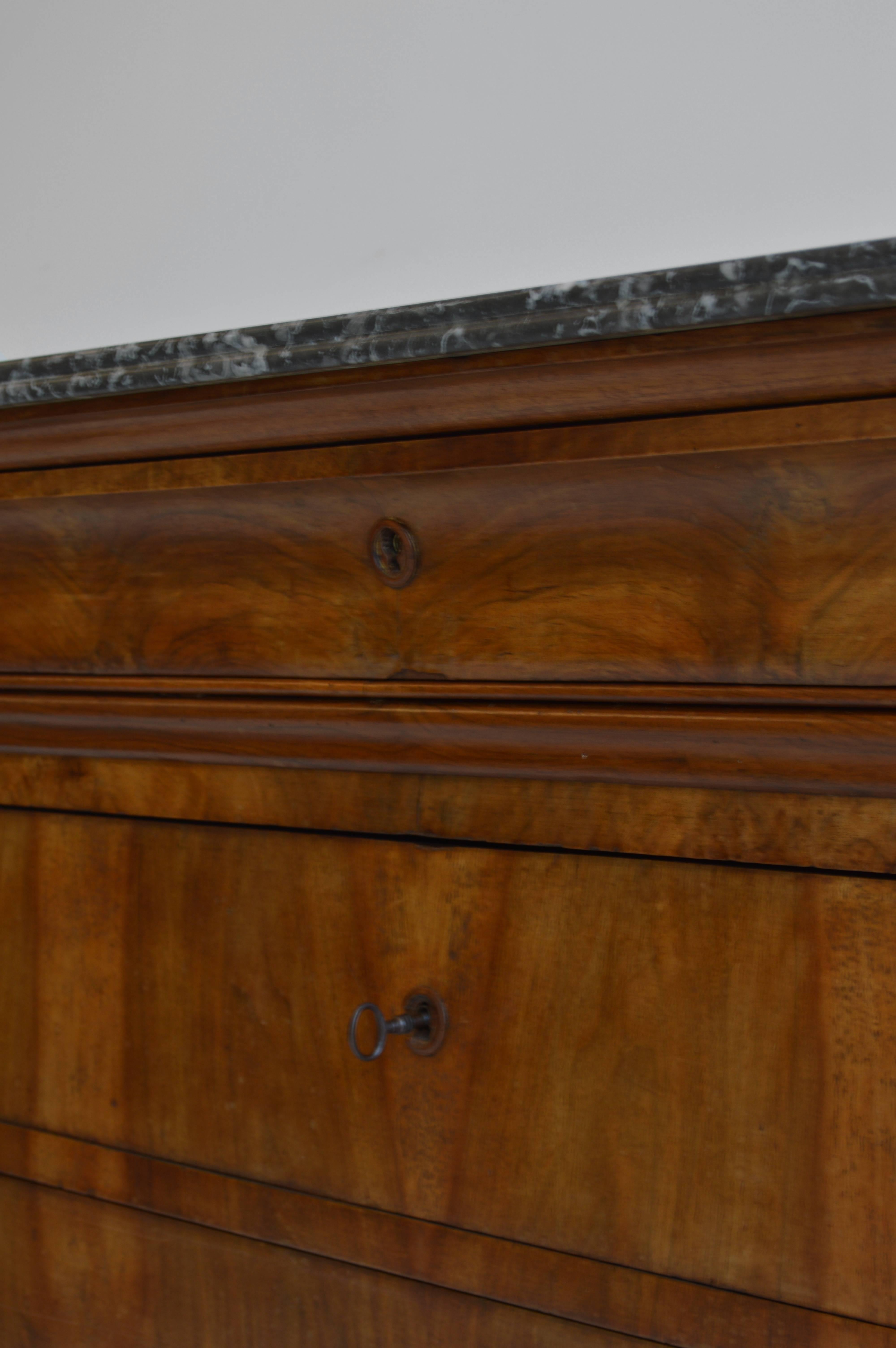 Vintage Louis Philippe Walnut Commode, 19th Century, France 1