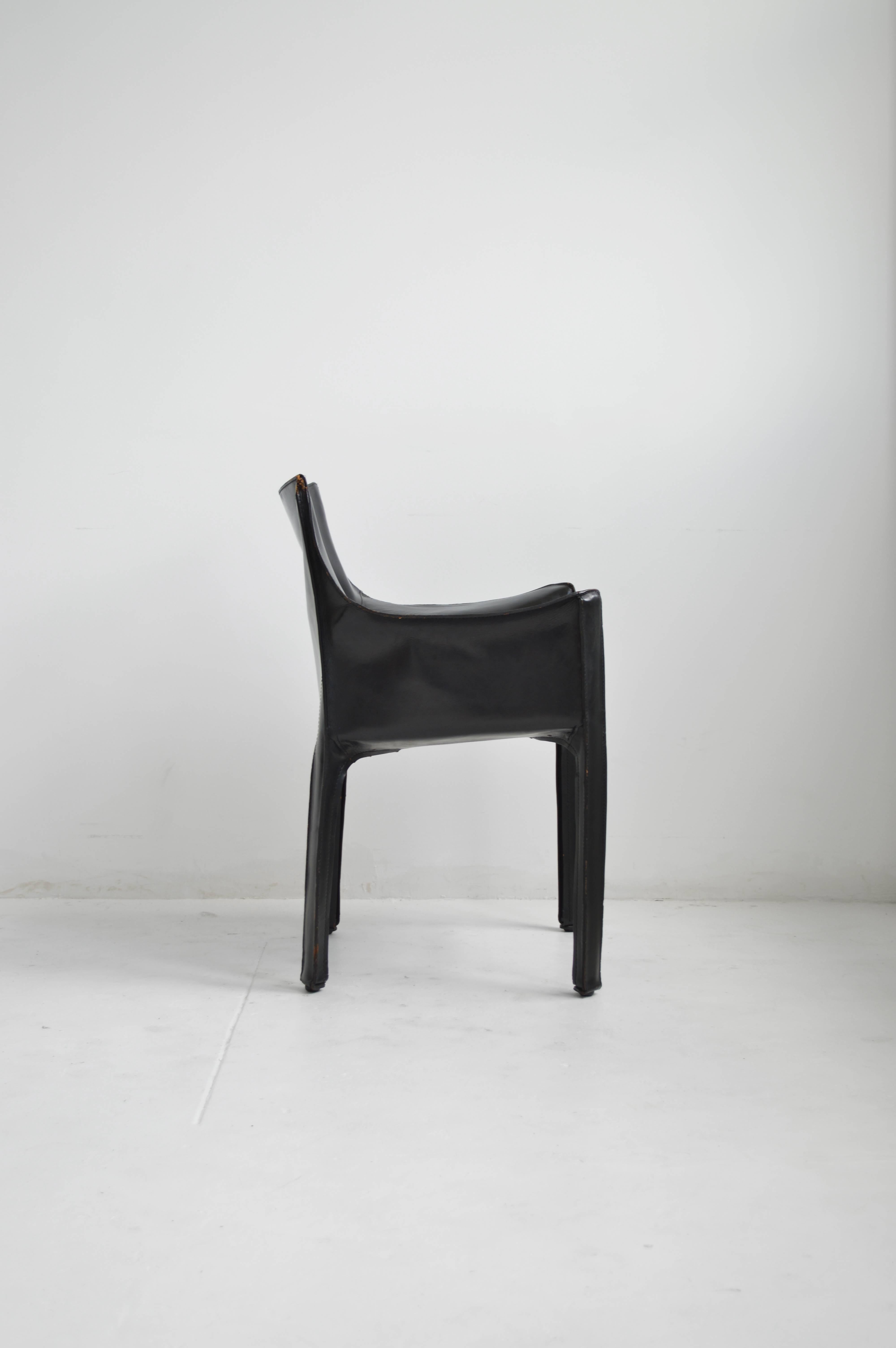 Mario Bellini 'Cab' Chair for Cassina, 20th Century, Italian In Distressed Condition In New York, NY