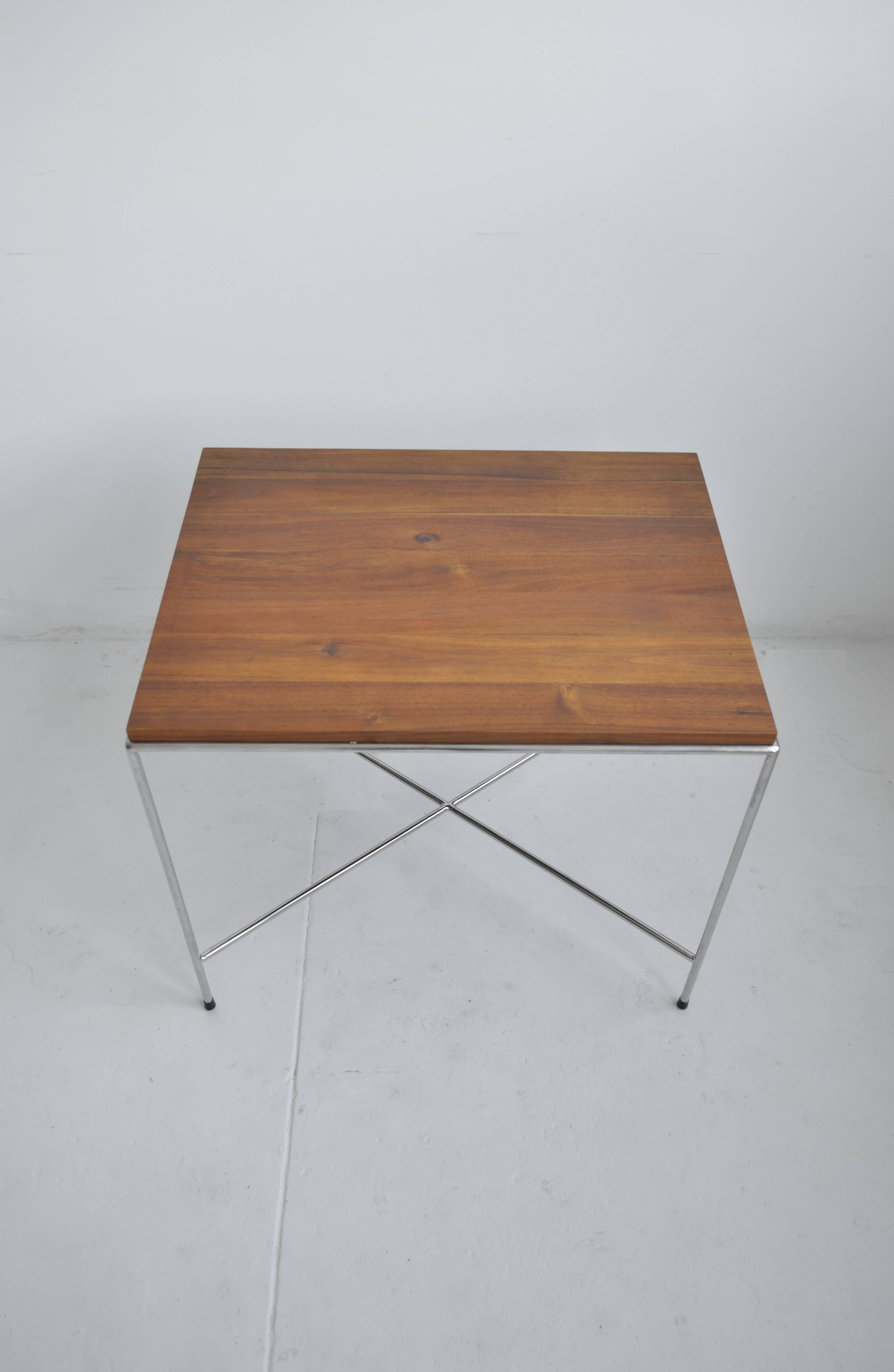 20th Century Pair of Vintage Established Lines X-Base Side Tables, Mid-Century, American