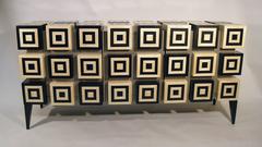 Buffet "Ondulation" Grand Modele in bianco e nero Sycomore da Aymeric Lefort