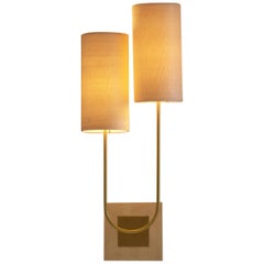 Wall Lamp Sconce “Sano” Gold Bronze Patina and Wooden Sconce by Aymeric Lefort