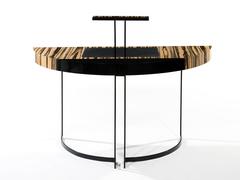 21th Century Desk Withe Ebony and Black Leather with Metal Leg by Aymeric Lefo