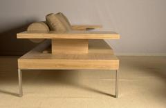 Sofa "Horizon" in Ash-Olive wood  by Aymeric Lefort