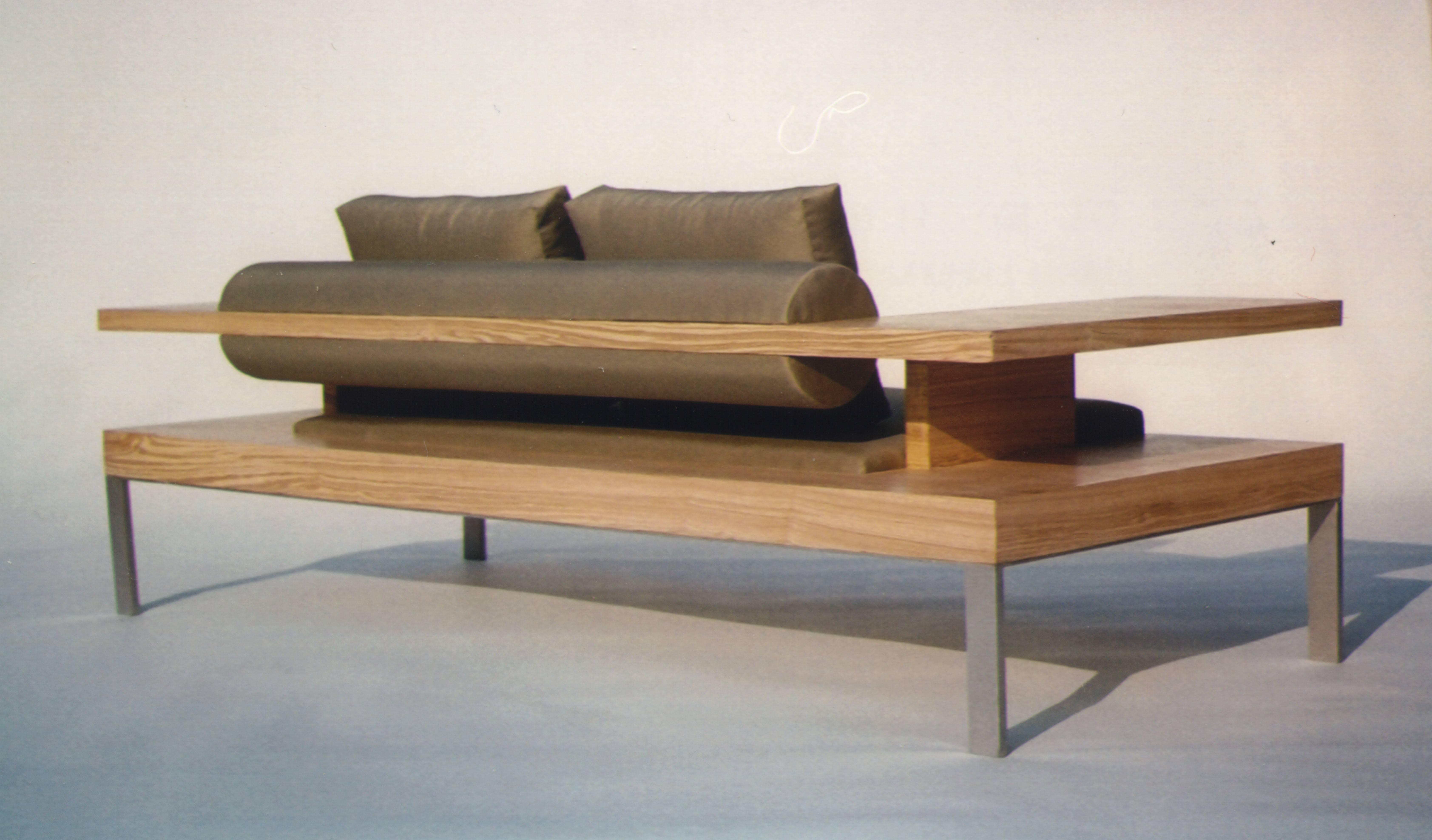 Sofa „Horizon“ aus Eschenholz-Olive-Holz  von Aymeric Lefort (Furnier) im Angebot