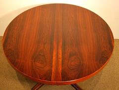 Mid-Century Modern Round Rosewood Table with Two Leaves