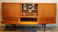 Angled Danish Modern Teak Credenza, circa 1960