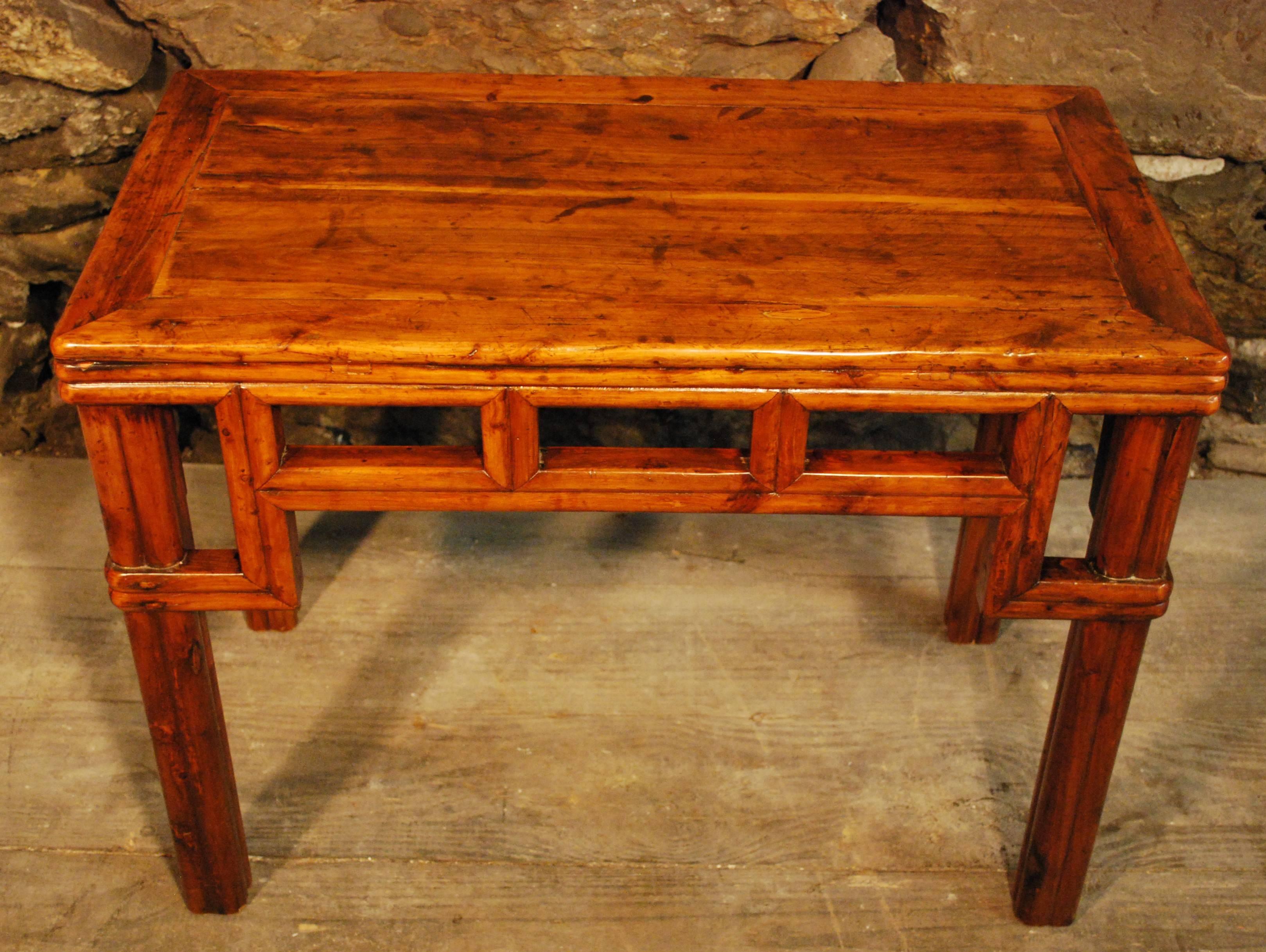 Wood 19th Century Chinese Faux Bamboo Kang Table