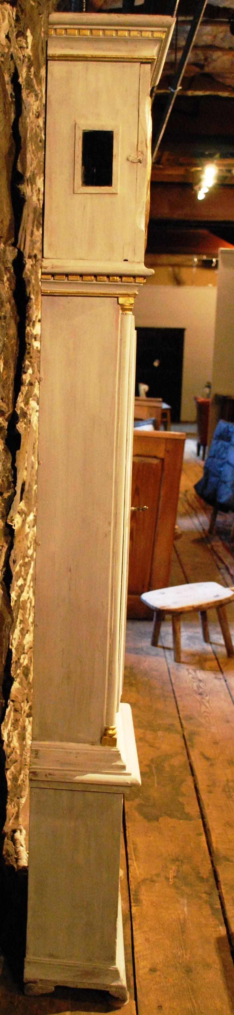 Pine Antique Bornholm Tallcase Clock in the Gustavian Style For Sale