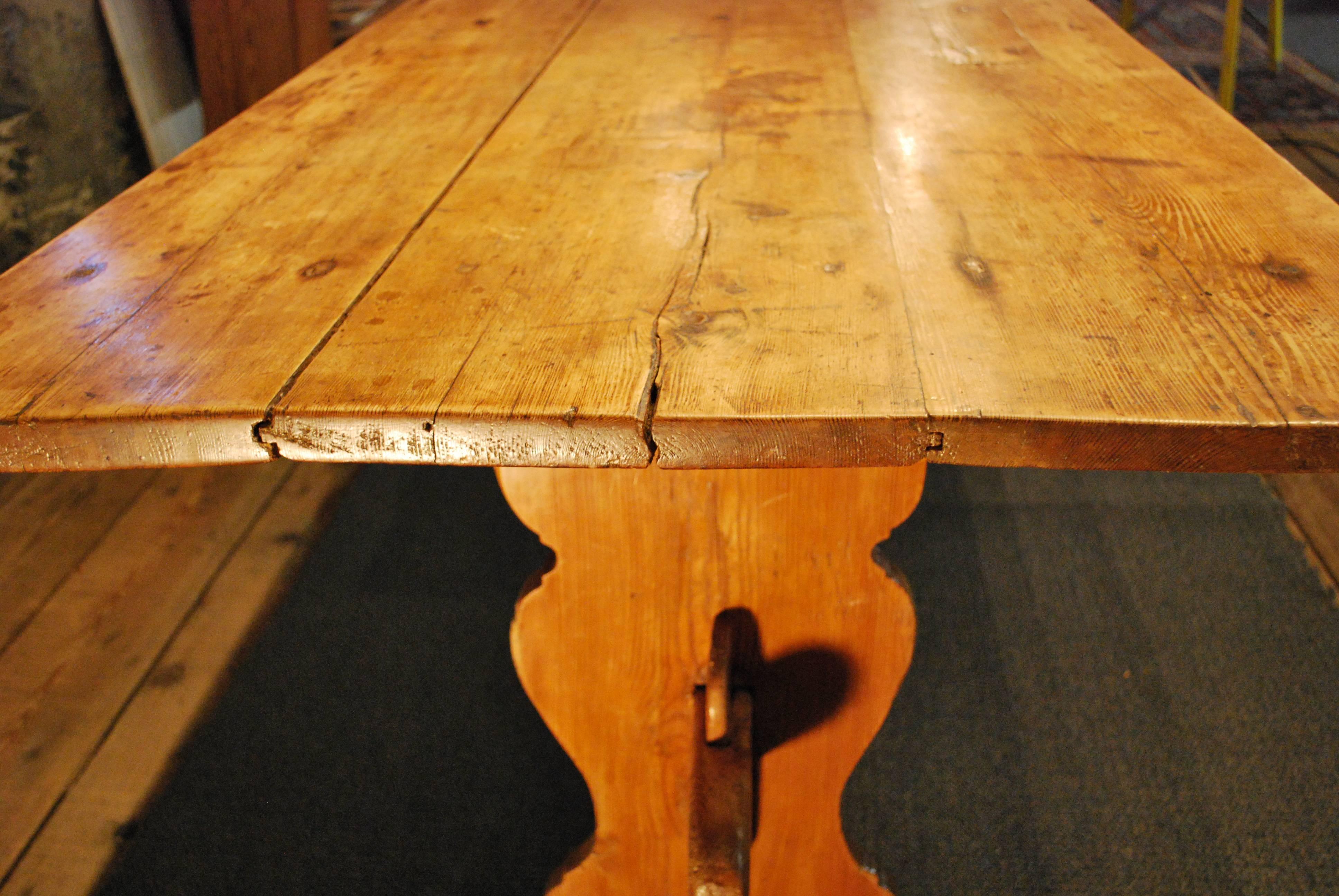 98629 Antique Swedish Trestle Table, circa 1840 1