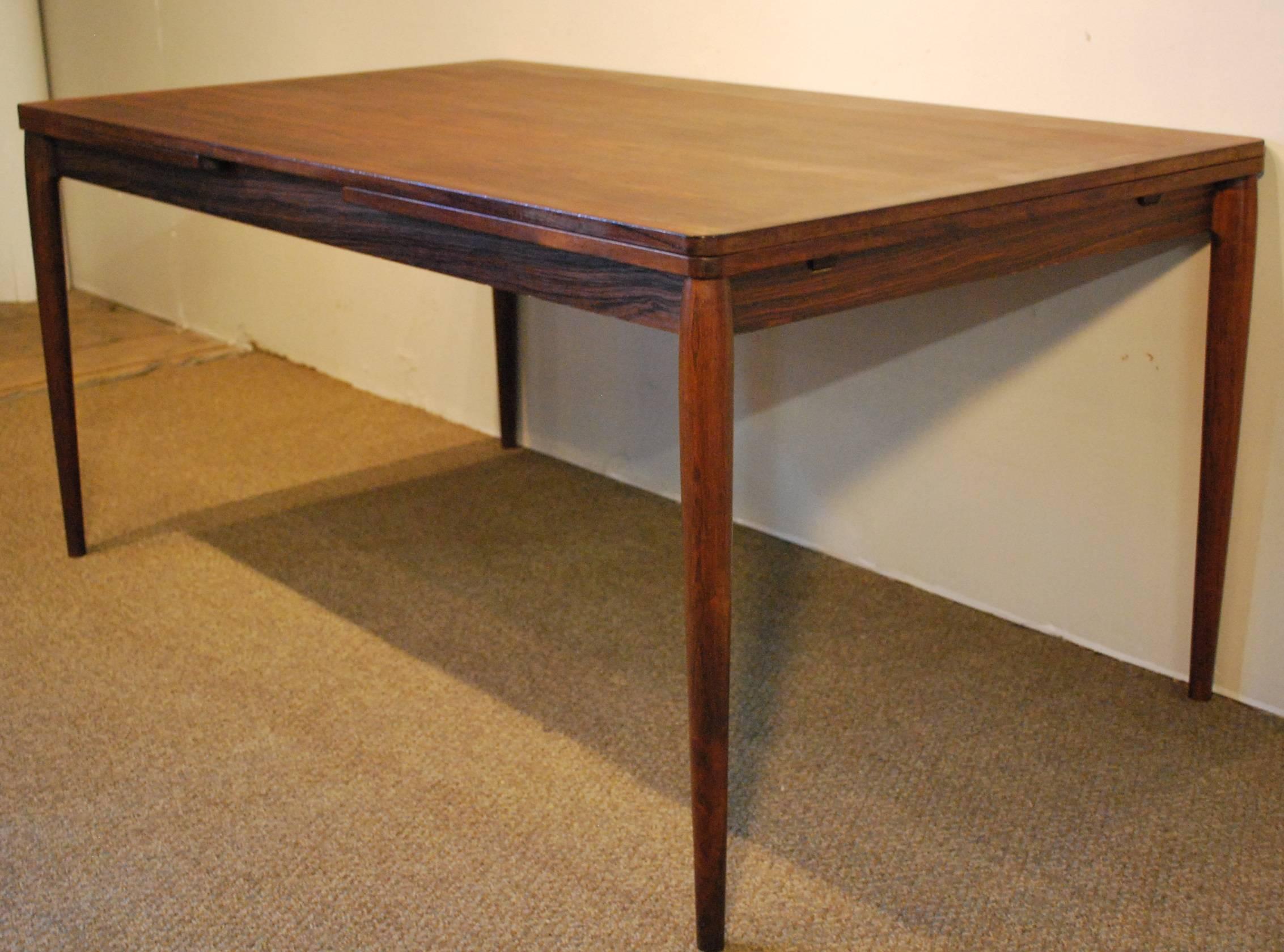 Mid-Century Modern John Mortensen Designed Danish Modern Rosewood Extension Table