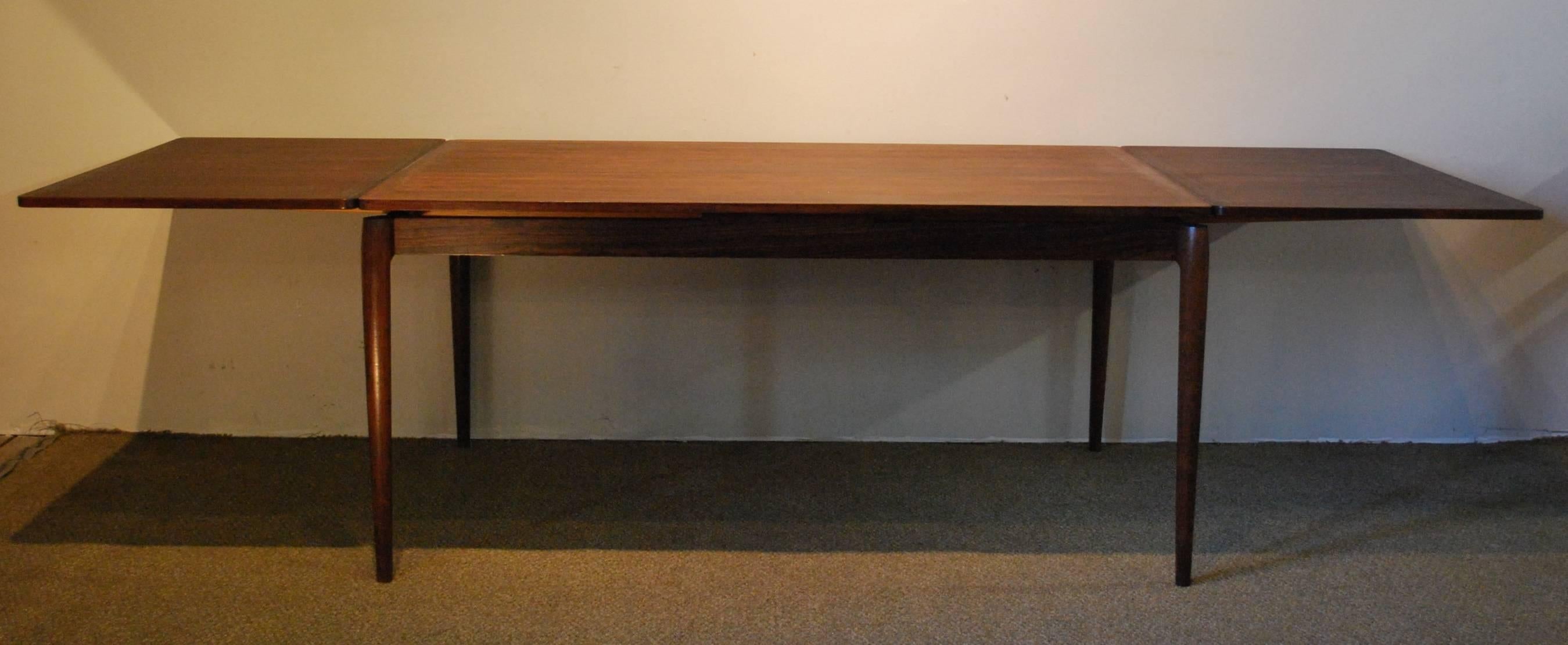 Mid-20th Century John Mortensen Designed Danish Modern Rosewood Extension Table