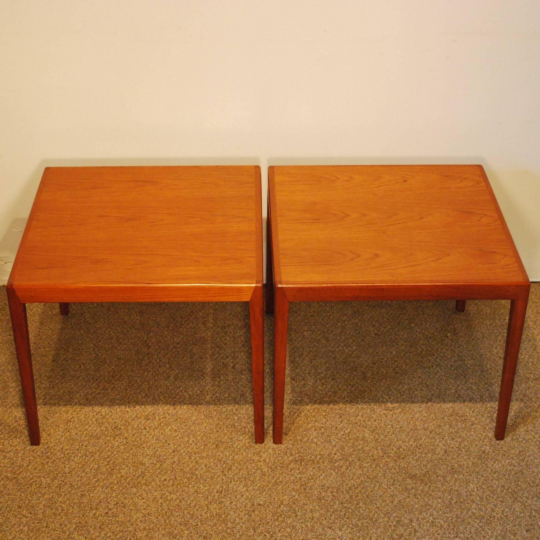 Mid-Century Modern Kurt Ostervig Designed Danish Modern Set of Three Teak Nesting Tables For Sale