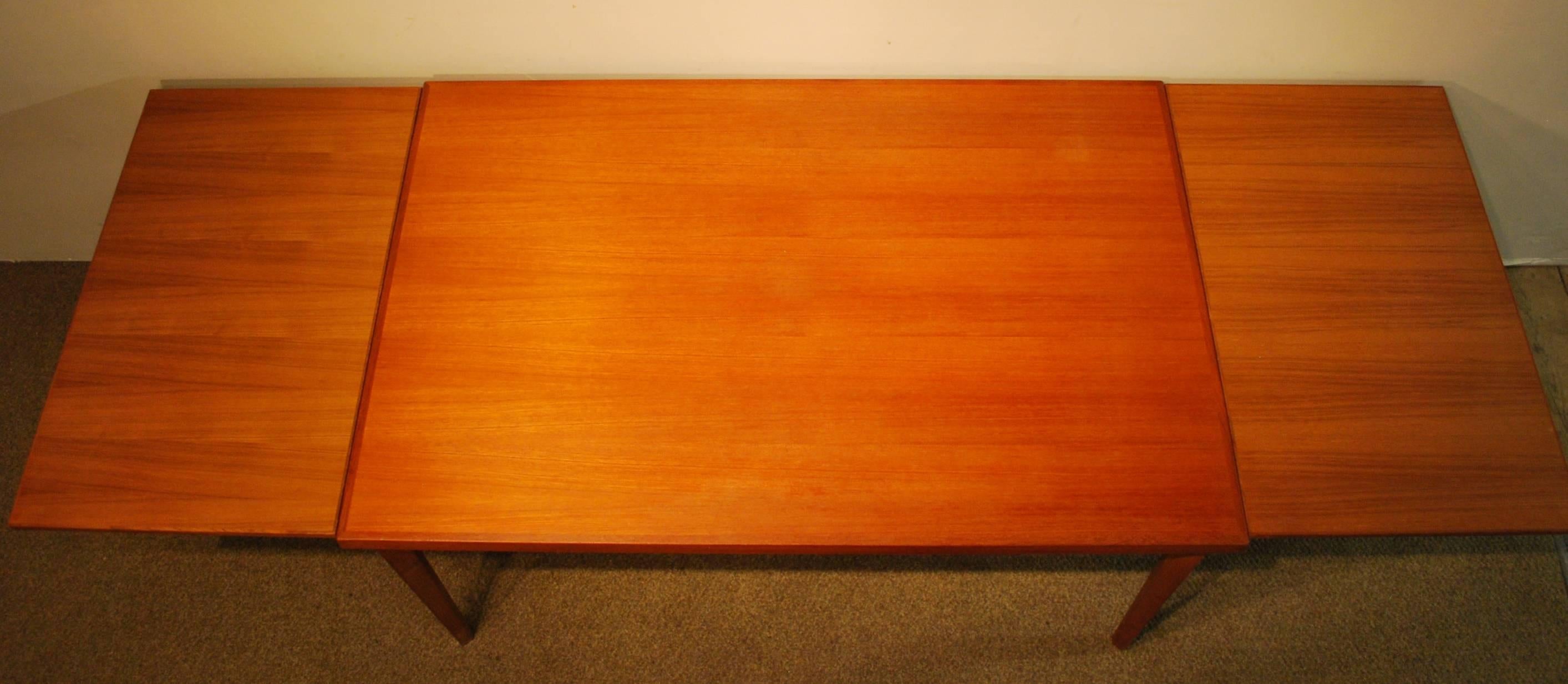 Henning Kjaernulf Designed Danish Modern Teak Extension Table, circa 1960 1